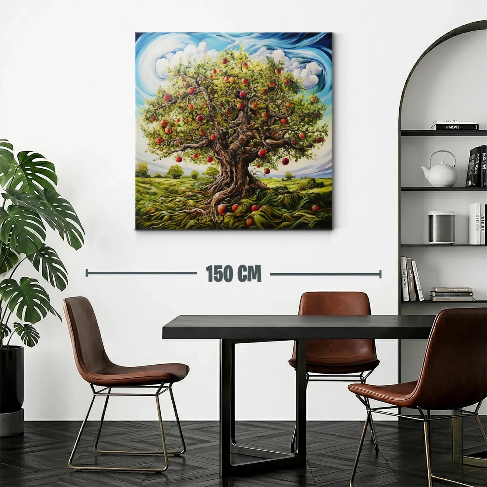 Árbol frutal exuberante con manzanas rojas maduras — miniatura 2