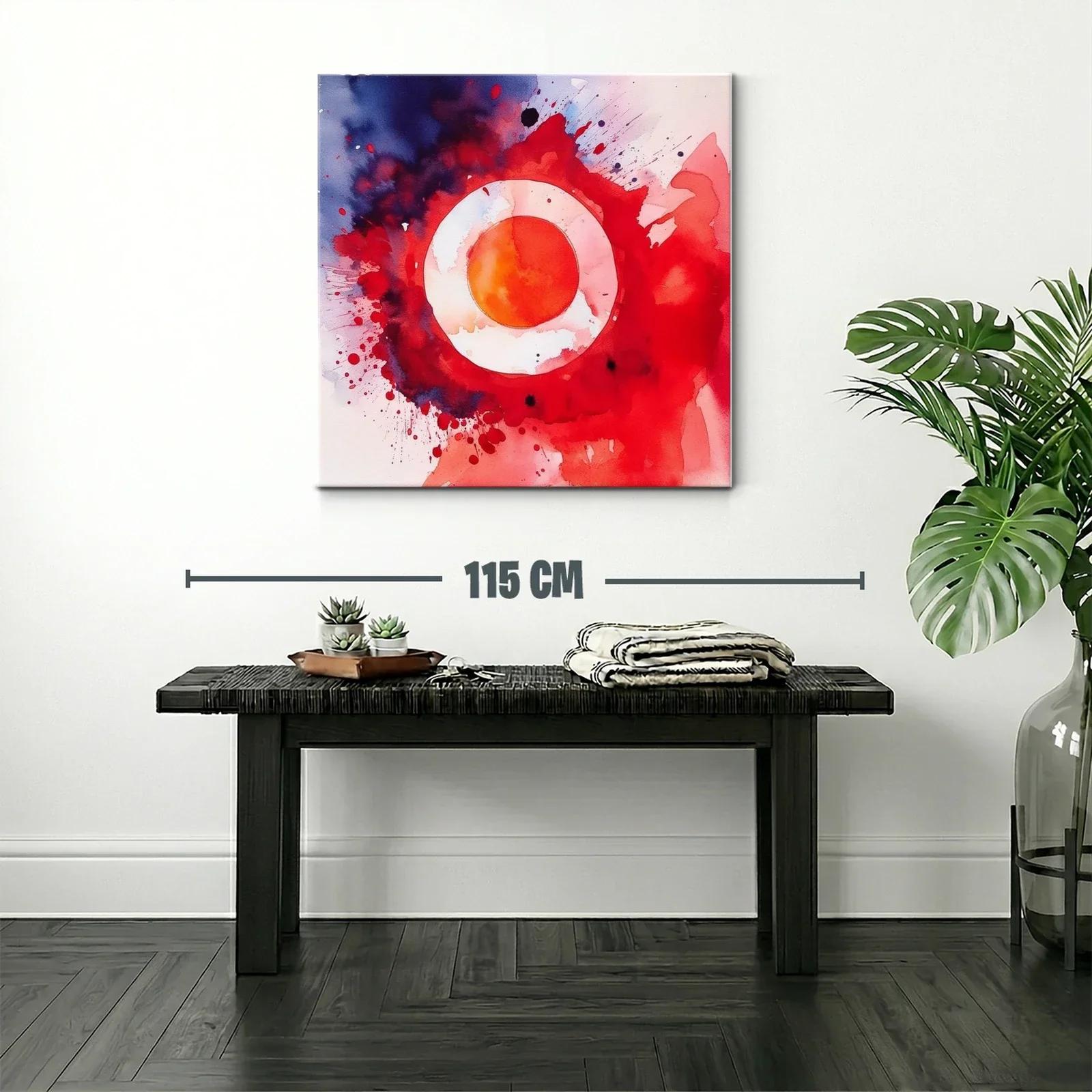 Composición abstracta con círculos en tonos rojos vibrantes — miniatura 2