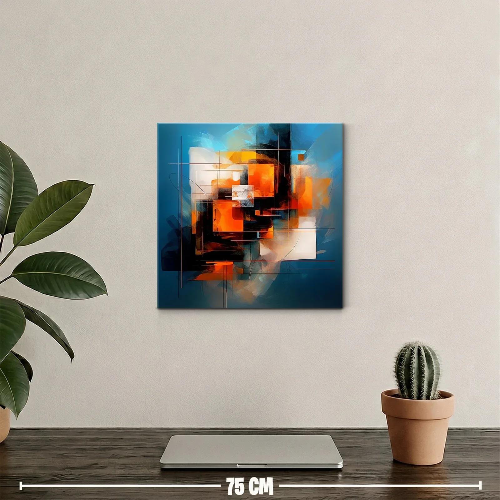 Cuadro Abstracto con Contrastes Cromáticos Vibrantes — miniatura 2