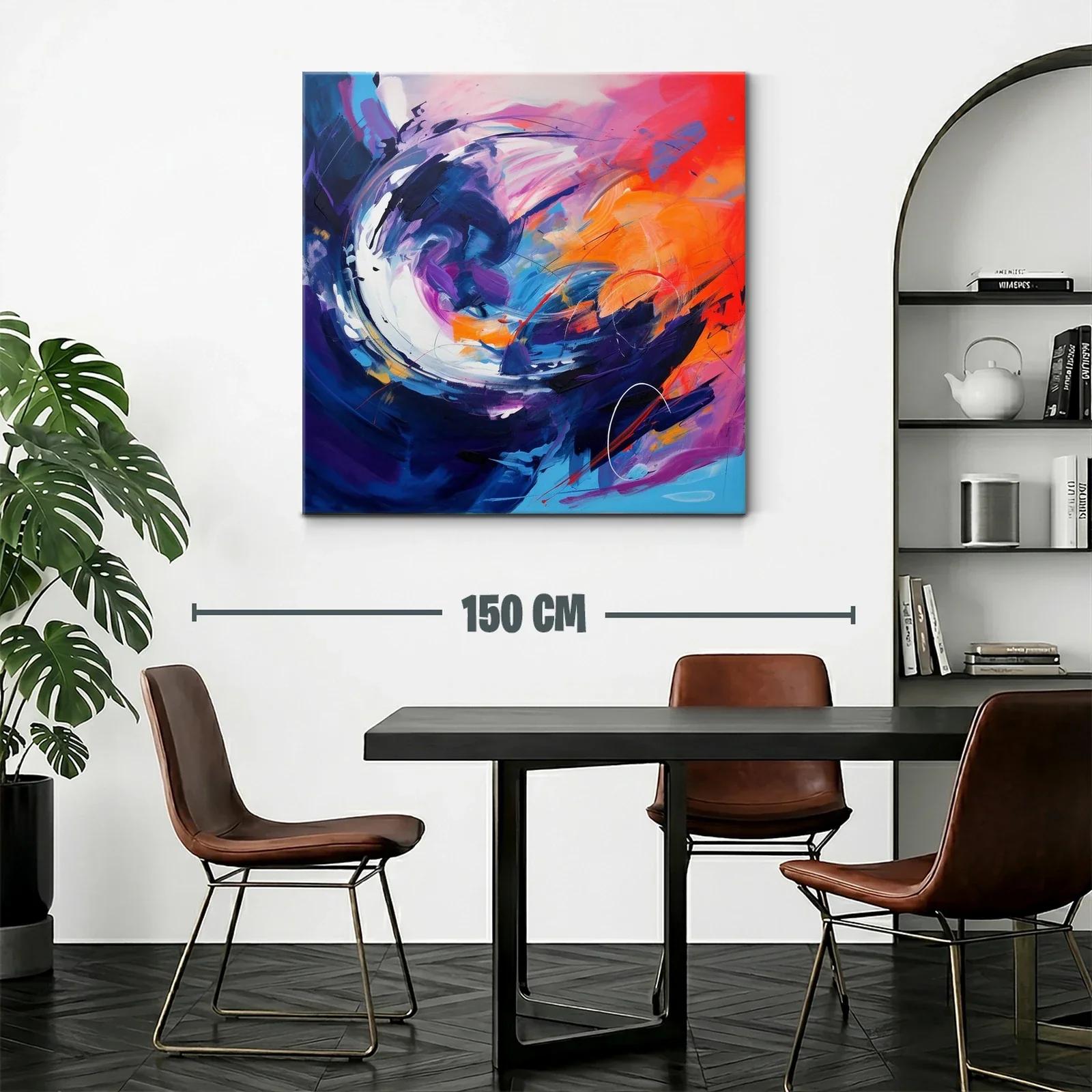 Composición Abstracta en Vibrantes Tonos Cálidos y Fríos — miniatura 2