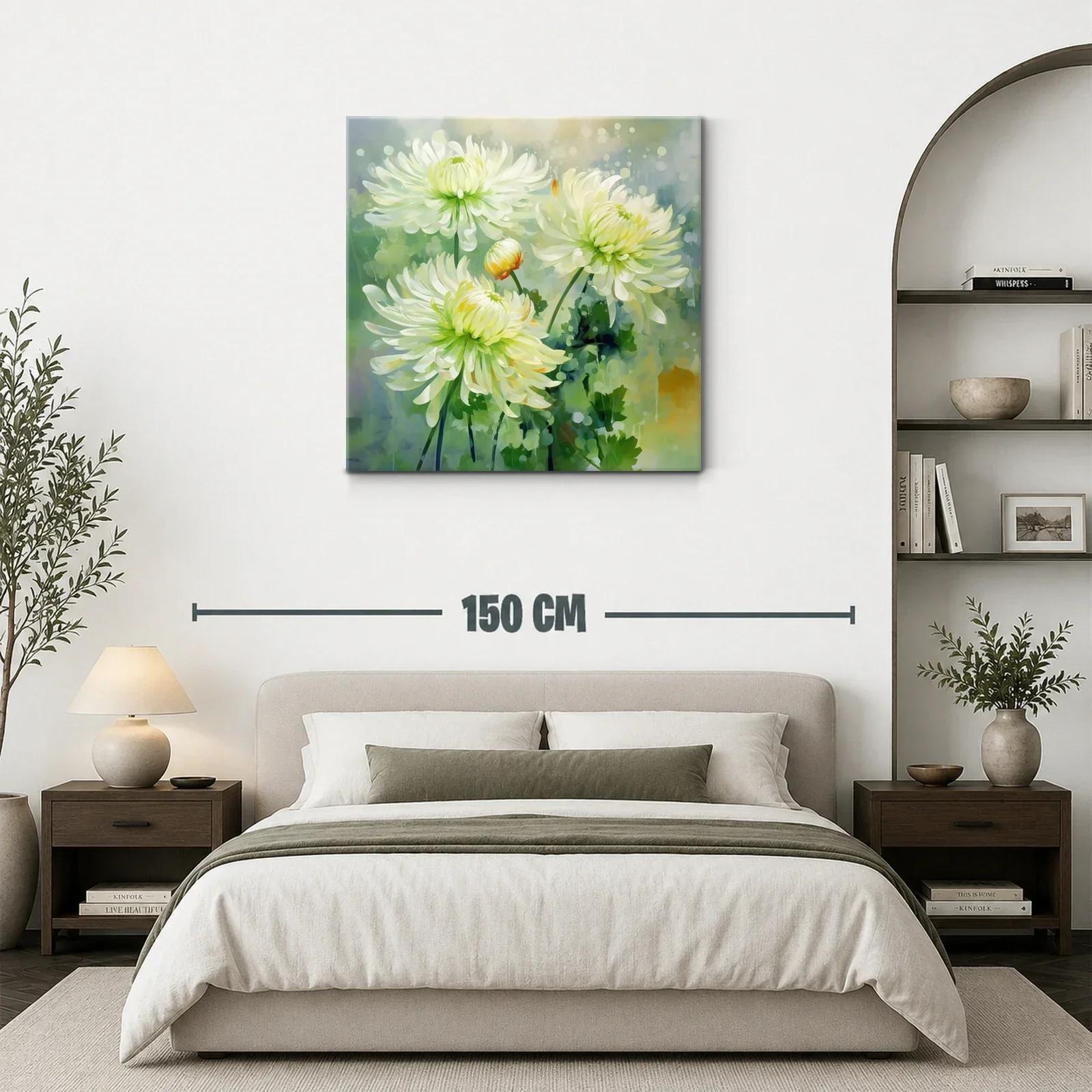 Elegancia natural con flores blancas y verdes suaves — miniatura 3