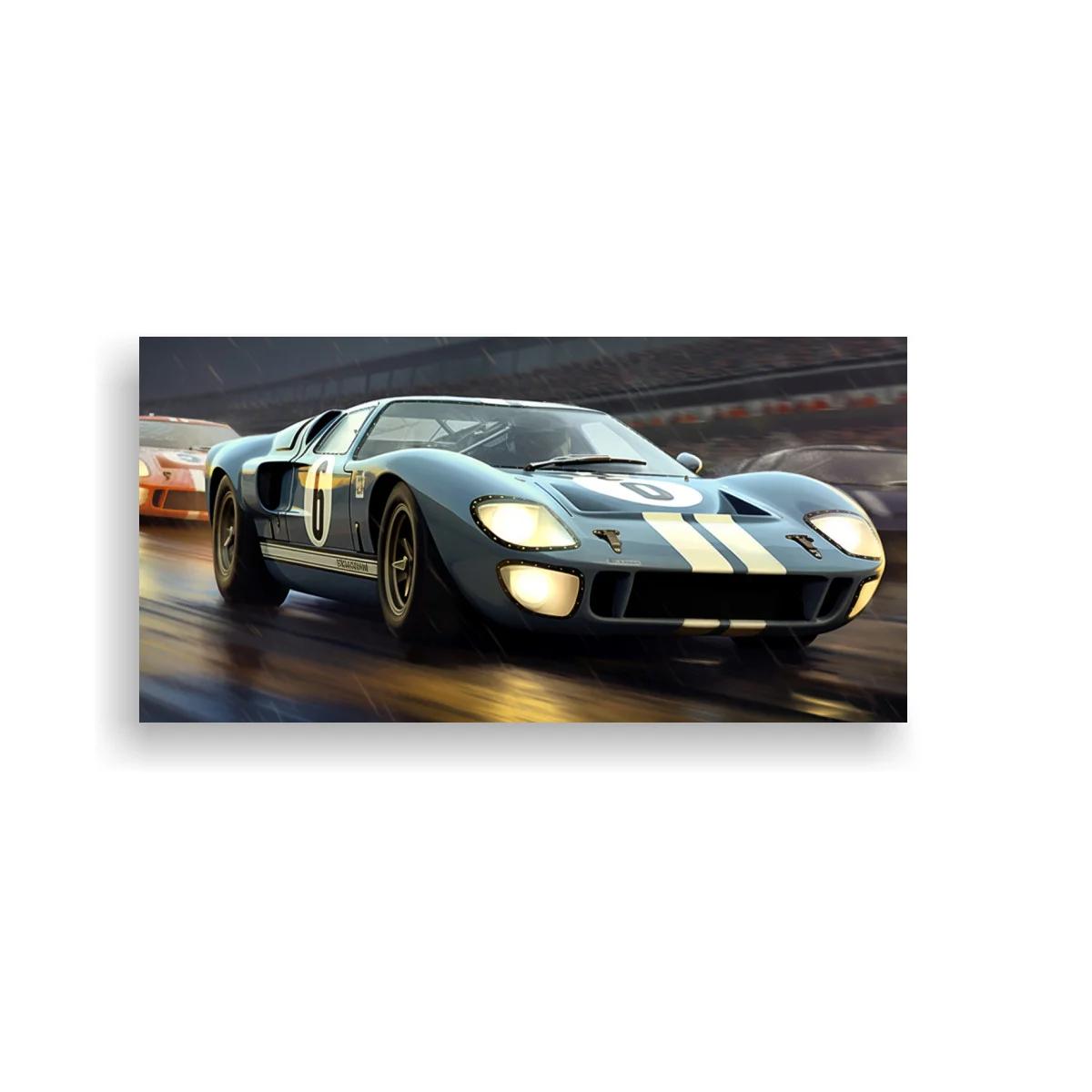 Cuadro coche deportivo de carreras con número circular — imagen principal