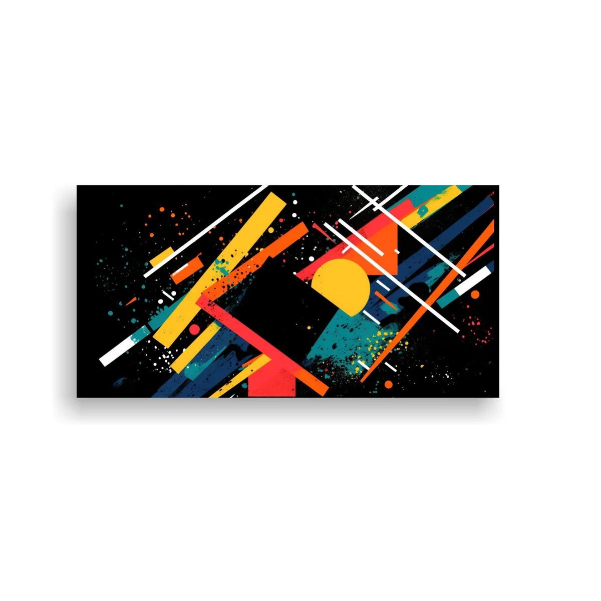 Cuadro abstracción geométrica con diagonales cruzadas — imagen principal