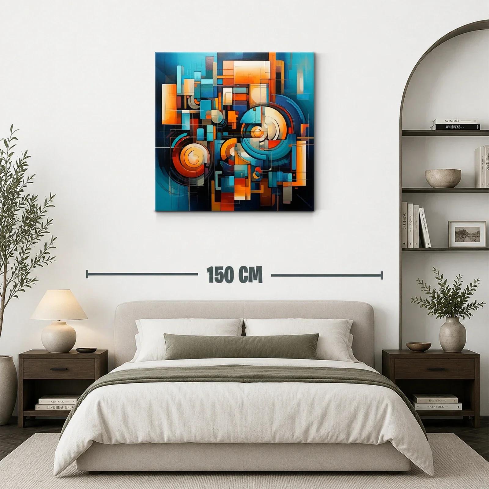 Composición abstracta con círculos y formas geométricas vibrantes — miniatura 3