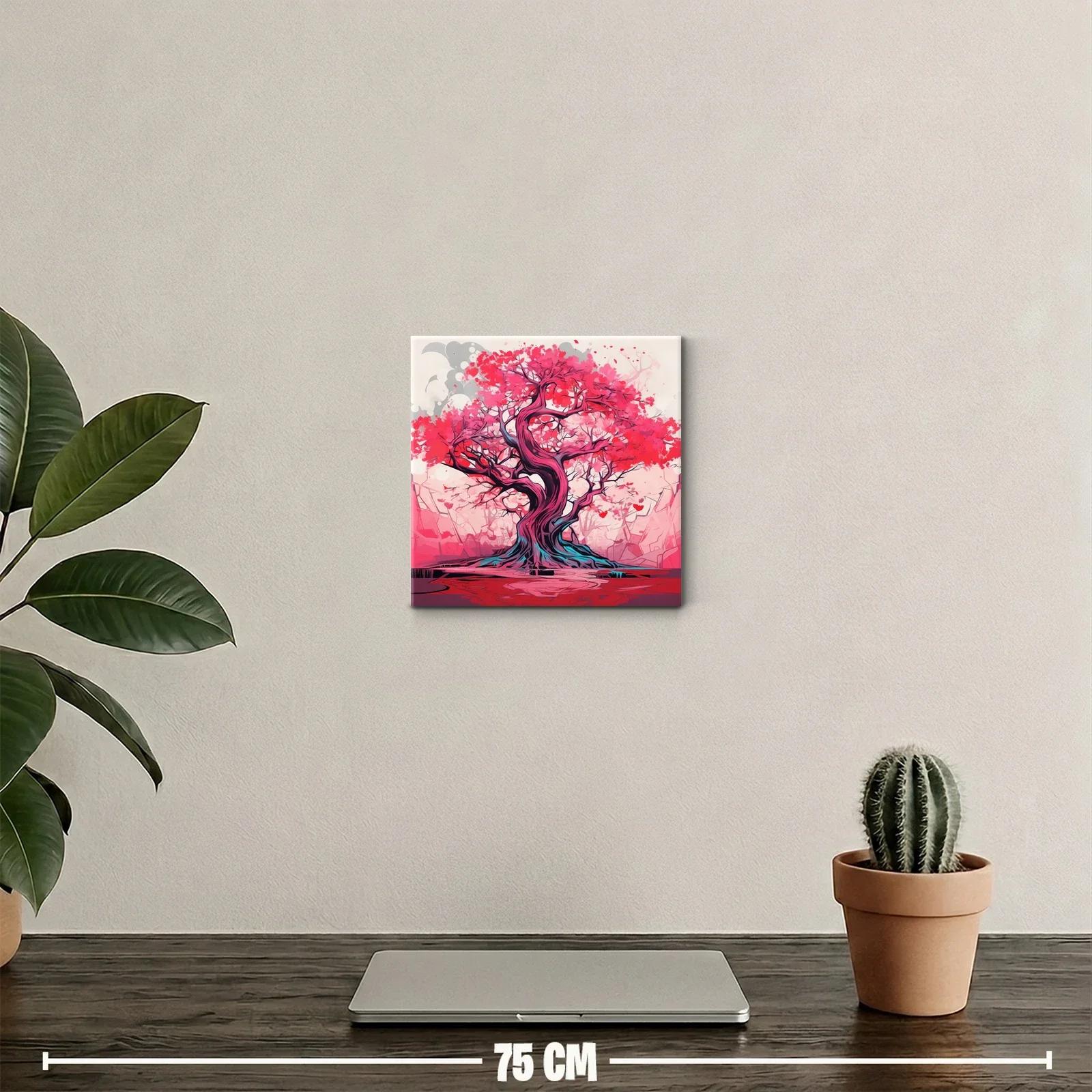 Árbol vibrante con tonos rojos y rosas impactantes — miniatura 2