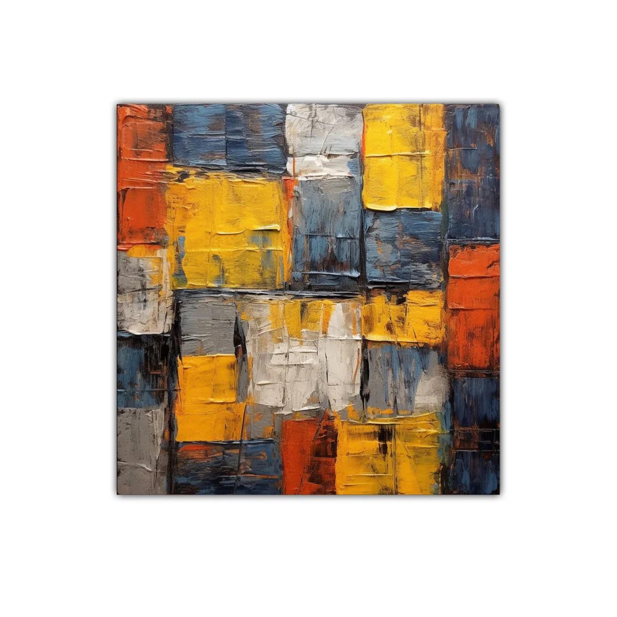 Cuadro abstracto con bloques vibrantes de color — miniatura 1