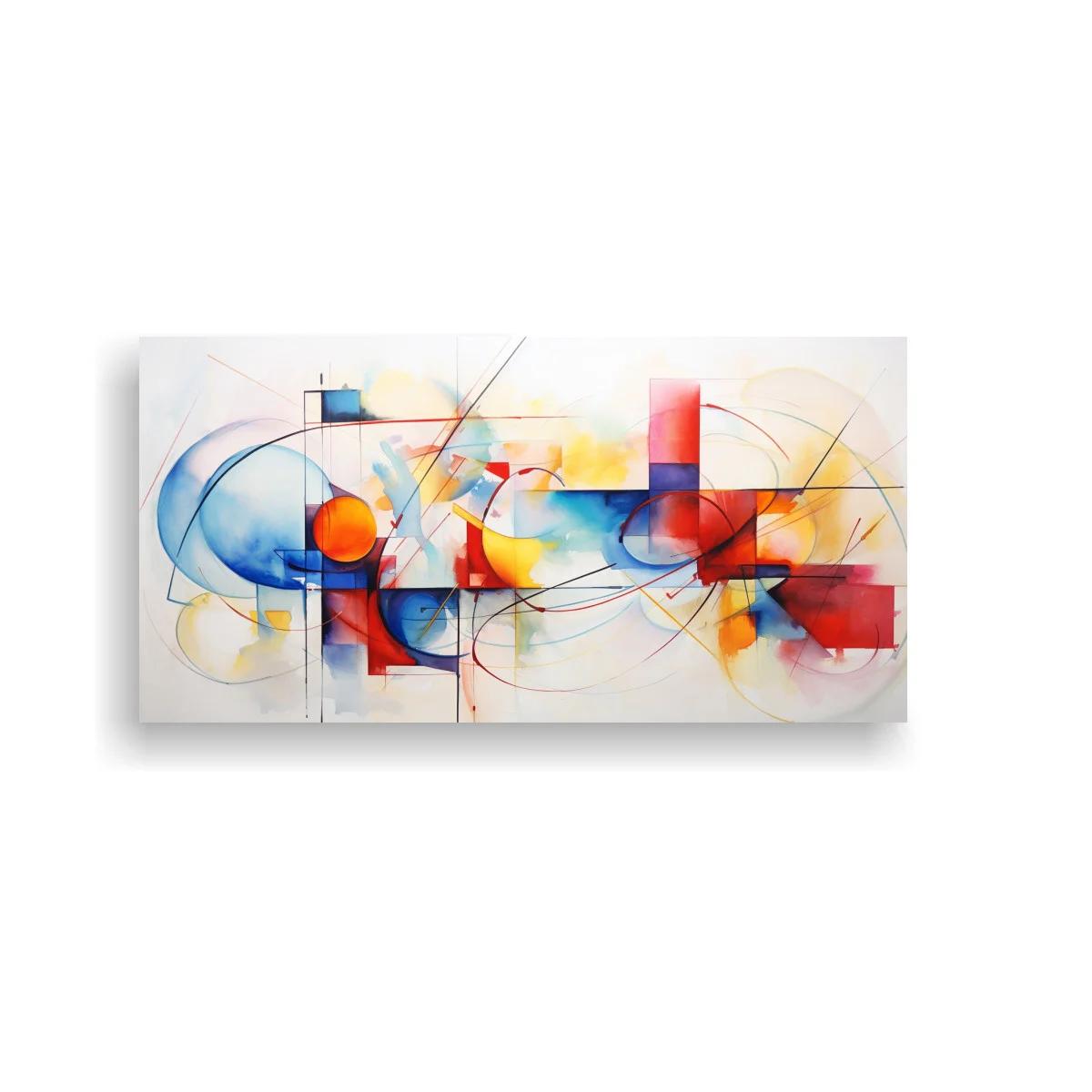 Cuadro composición geométrica abstracta con líneas curvas ligeras — imagen principal