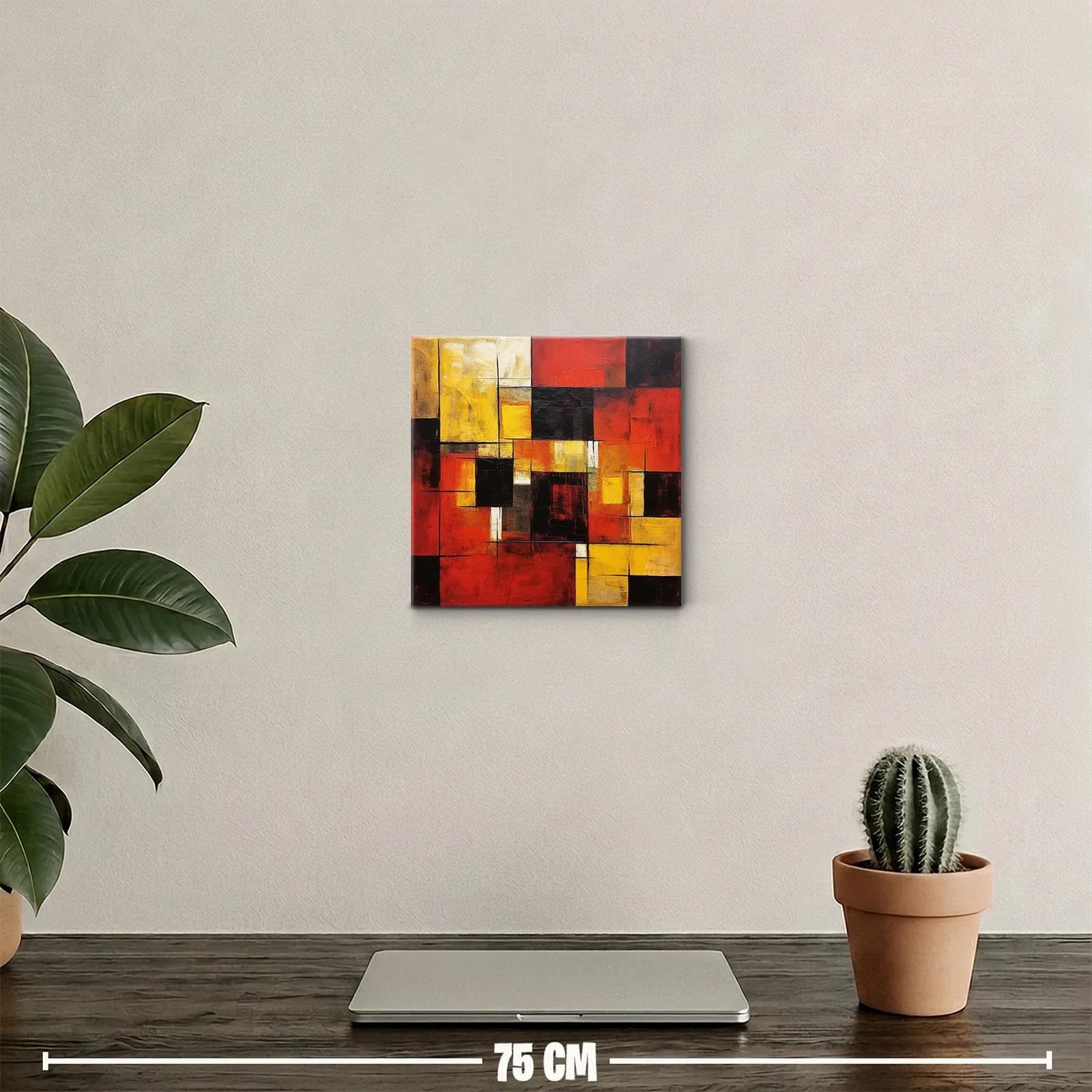 Composición geométrica en tonos rojos y amarillos vibrantes — miniatura 2