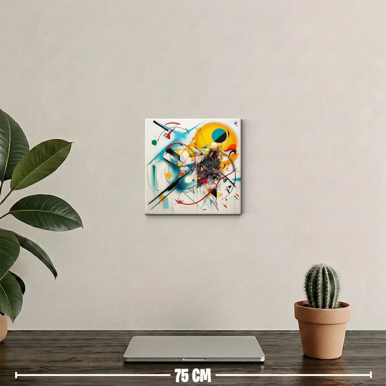 Cuadro abstracto con formas circulares y colores vibrantes — miniatura 2