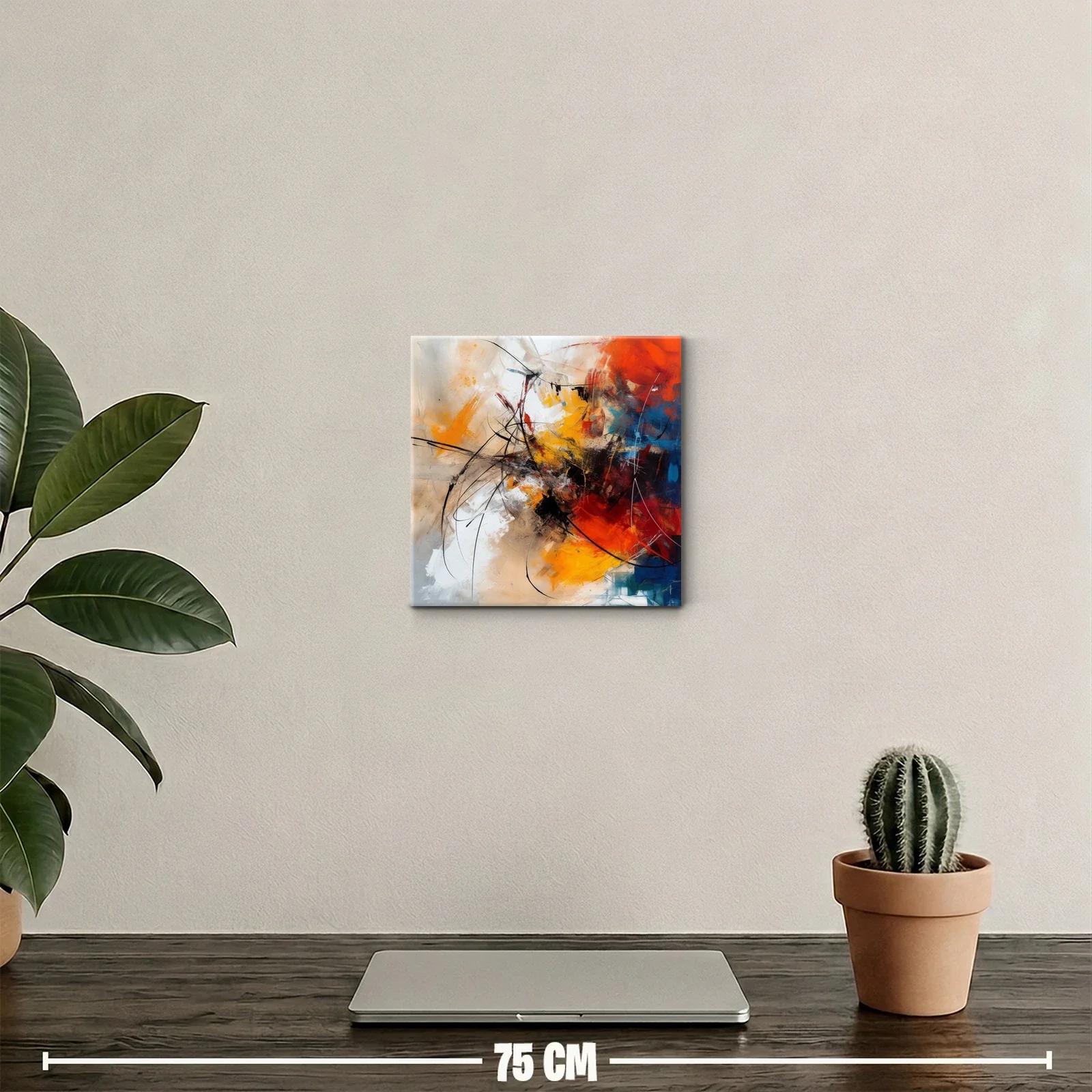 Cuadro abstracto con energía y contrastes vibrantes — miniatura 2