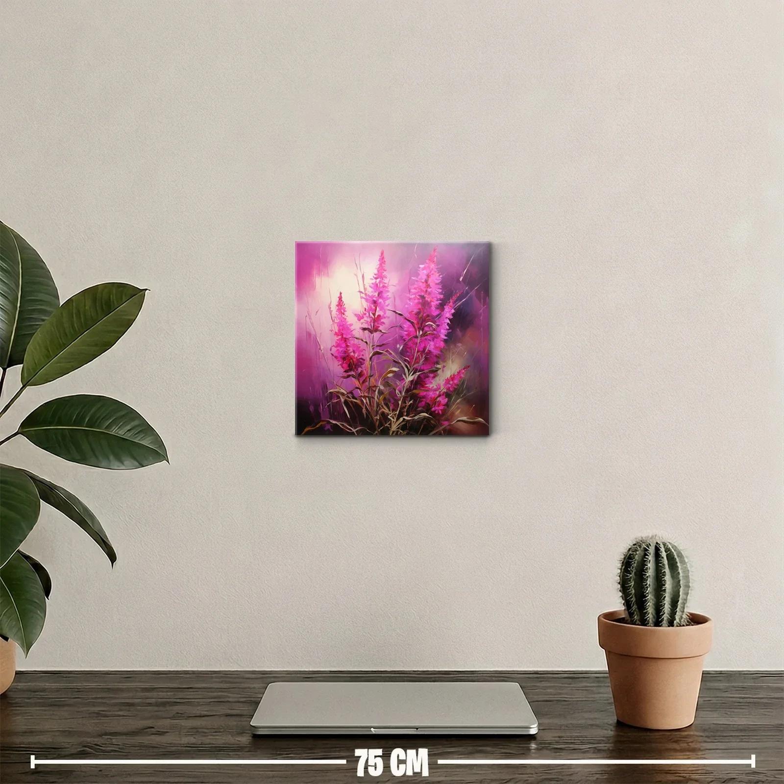 Cuadro decorativo de flores rosas vibrantes y naturaleza — miniatura 2