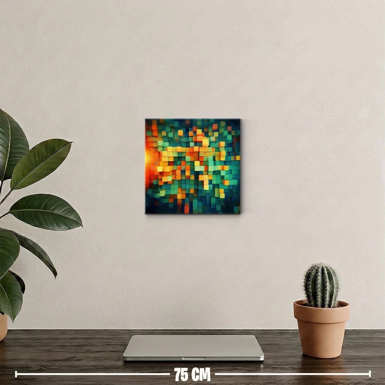 Composición geométrica vibrante en tonos cálidos y fríos — miniatura 2