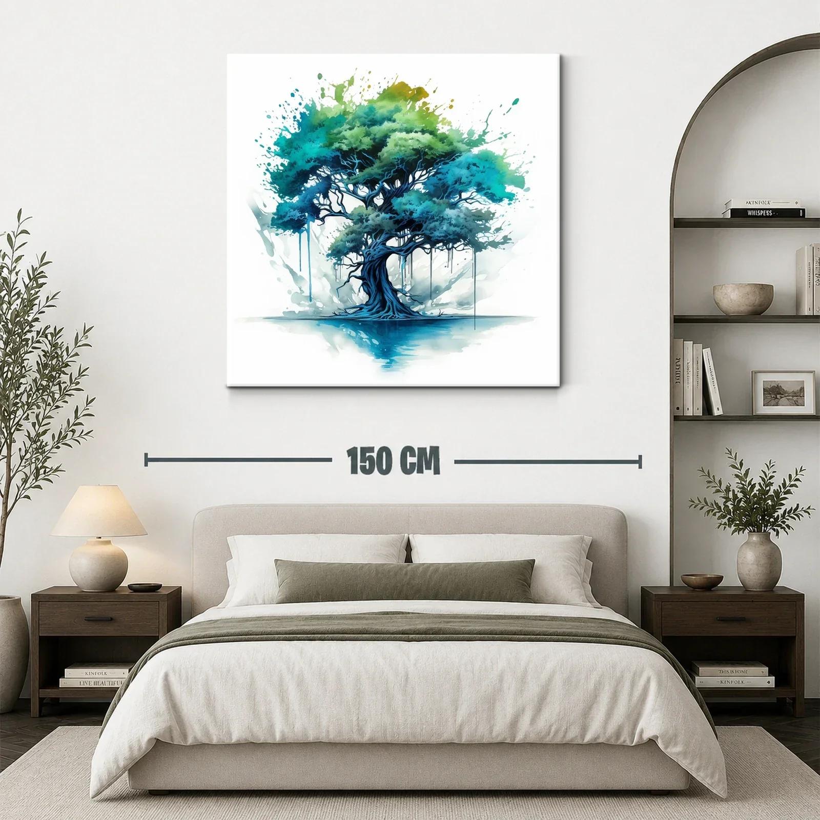 Árbol vibrante con tonos azules y verdes intensos — miniatura 3