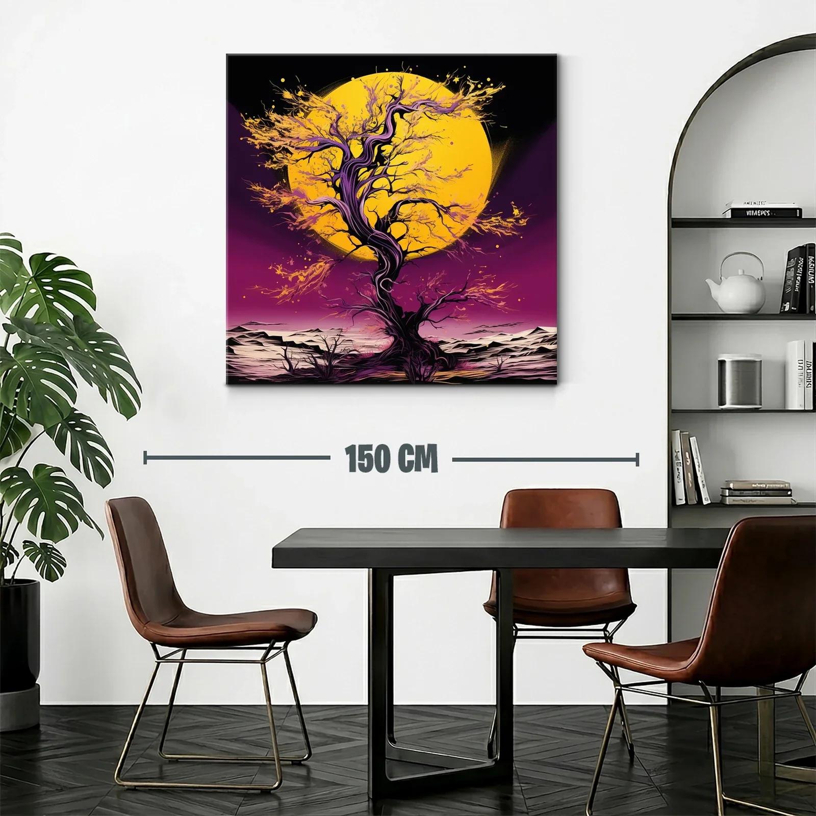 Árbol Fantástico con Luna Amarilla y Cielo Púrpura — miniatura 2