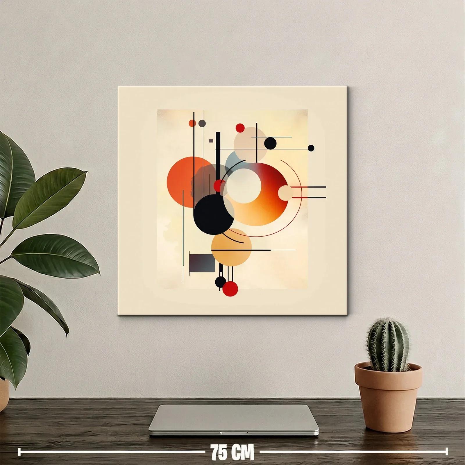 Composición abstracta con formas circulares en tonos cálidos — miniatura 2