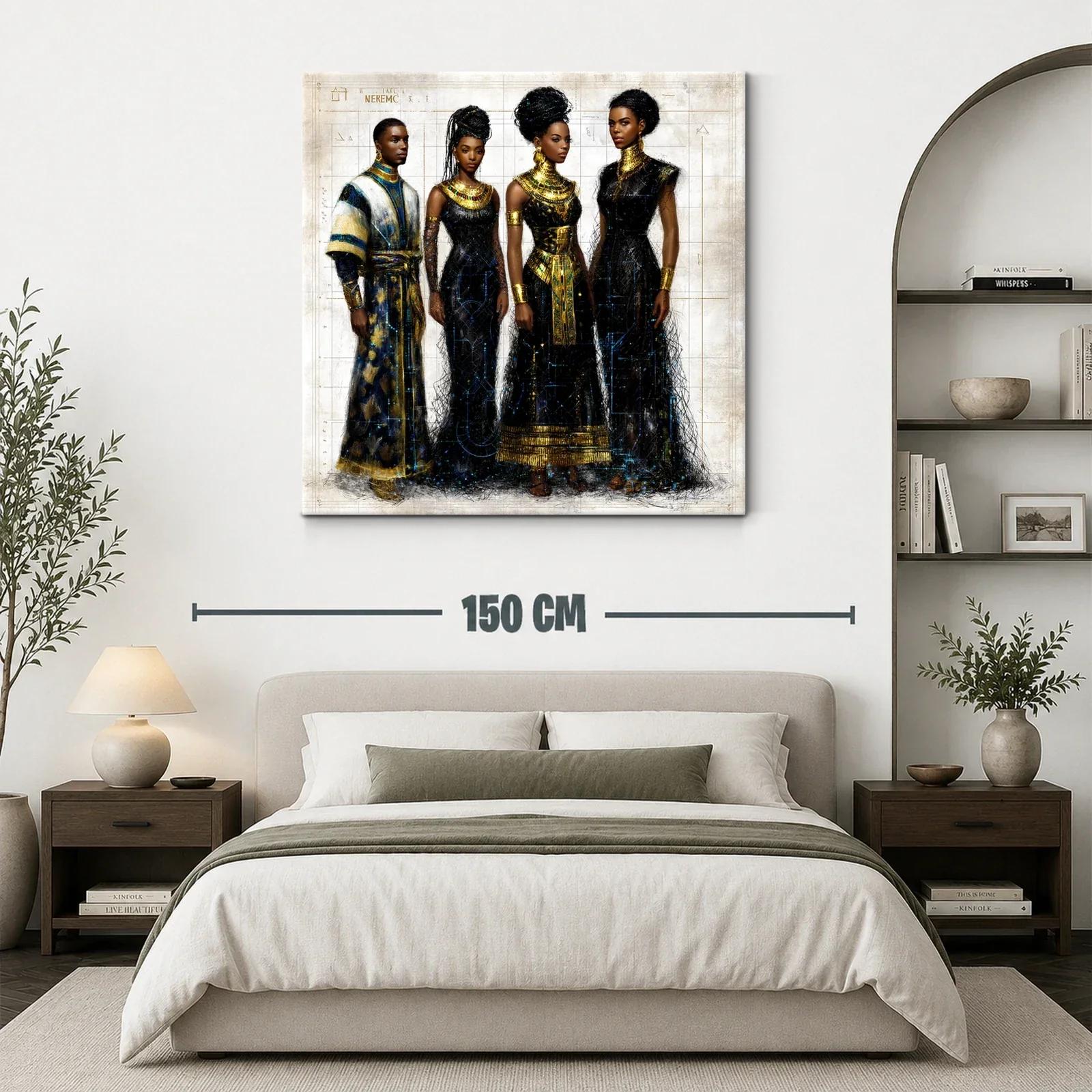 Elegancia ancestral en figuras con esencia dorada y negra — miniatura 3