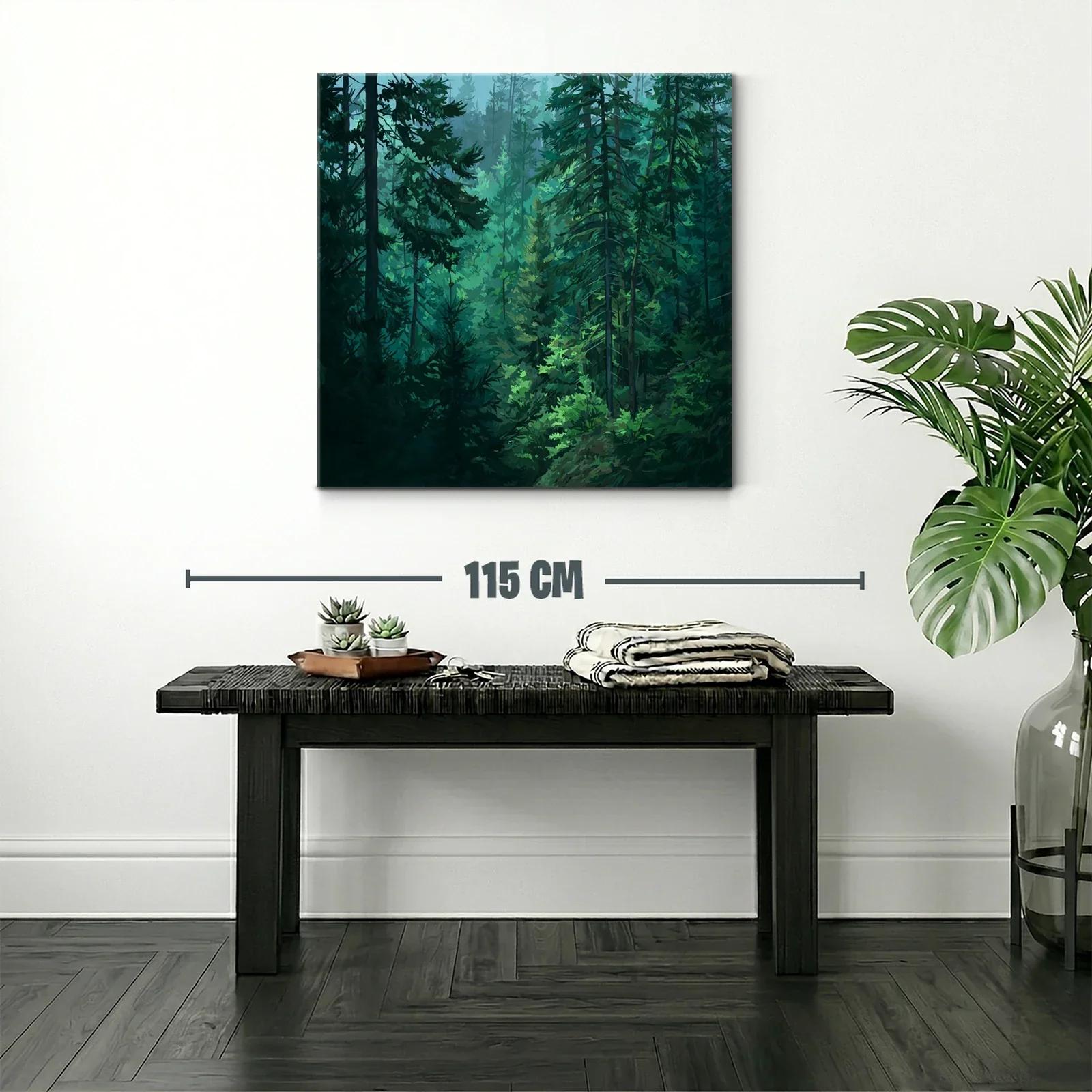 Bosque frondoso en tonos verdes y azules concentrados — miniatura 2