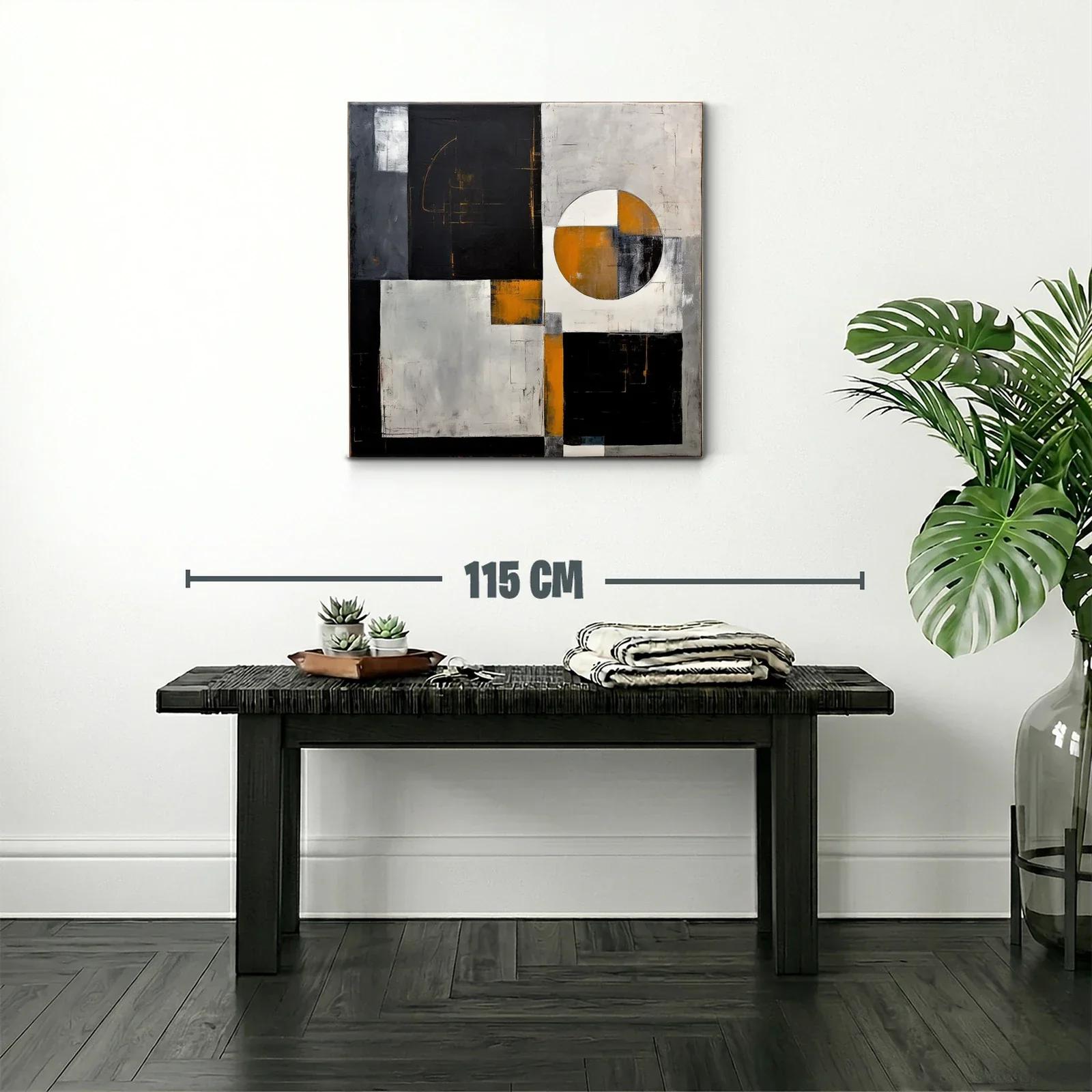 Composición geométrica con tonos negros y ocre — miniatura 2