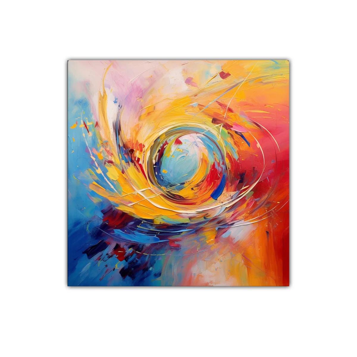 Cuadro abstracto con remolino de colores vibrantes — miniatura 1