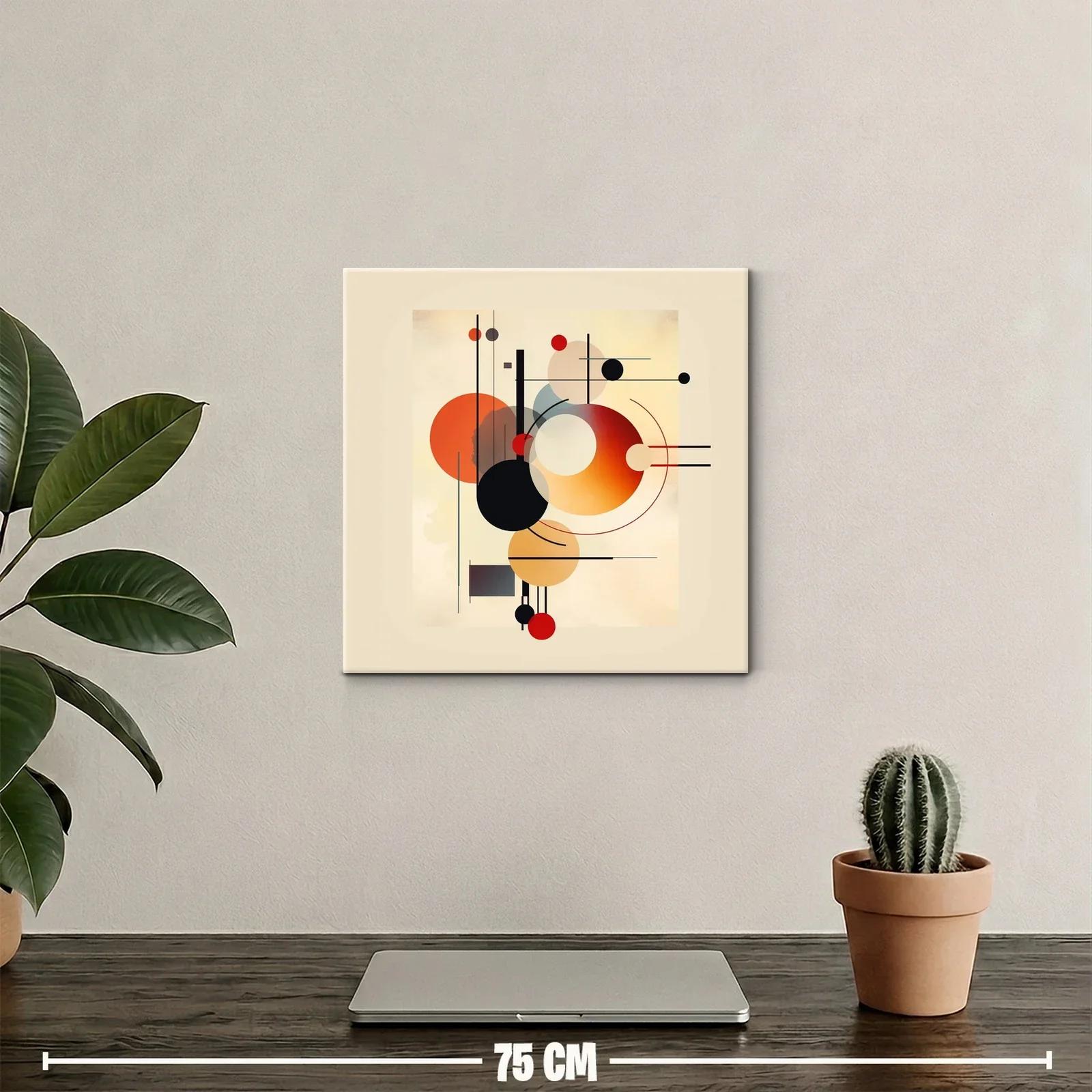 Composición abstracta con formas circulares en tonos cálidos — miniatura 2