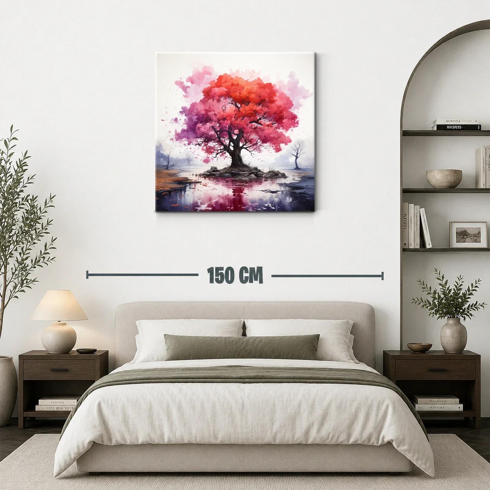 Árbol vibrante en isla reflejando tonos cálidos y fríos — miniatura 3
