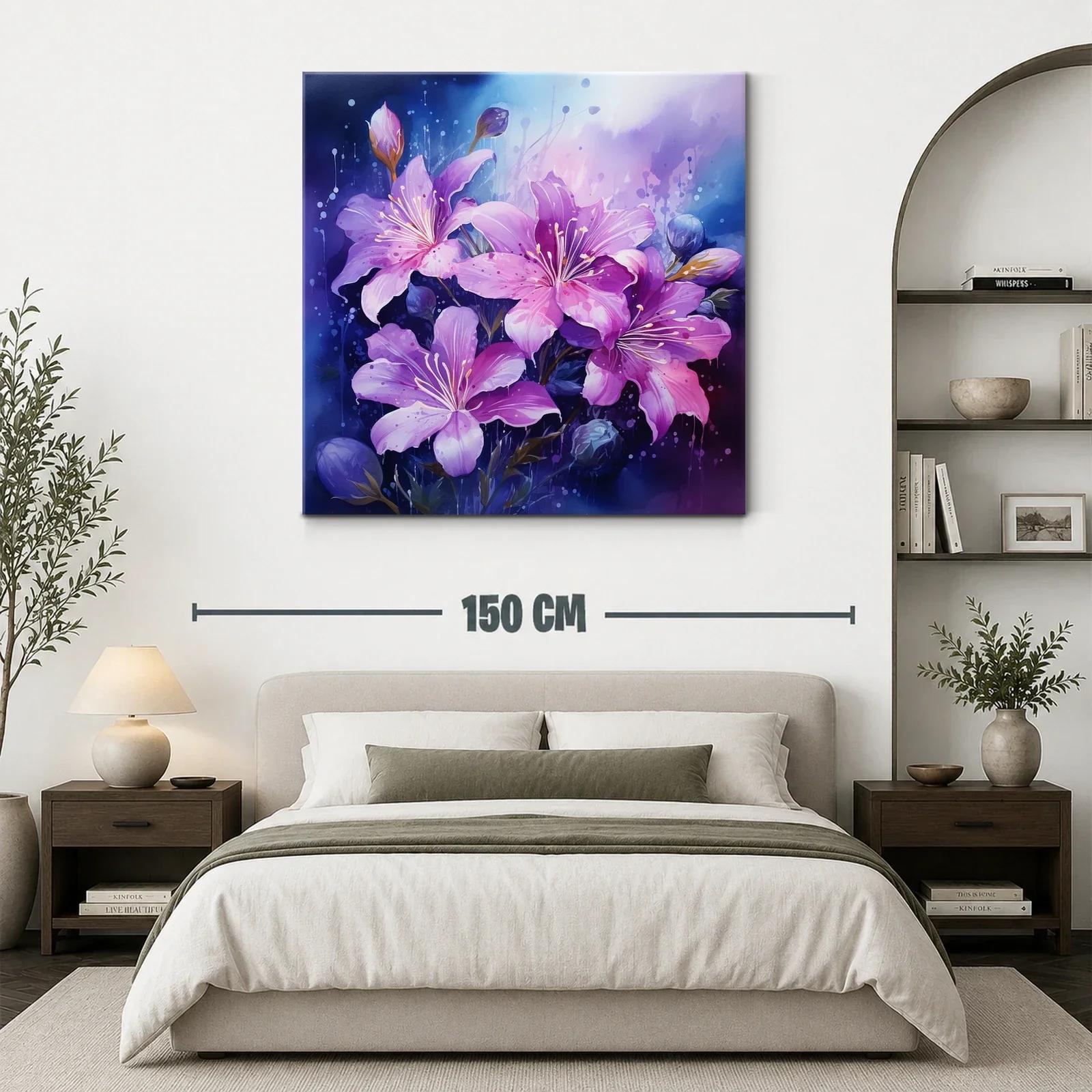 Cuadro con diseño floral en tonos violetas y lilas delicados — miniatura 3