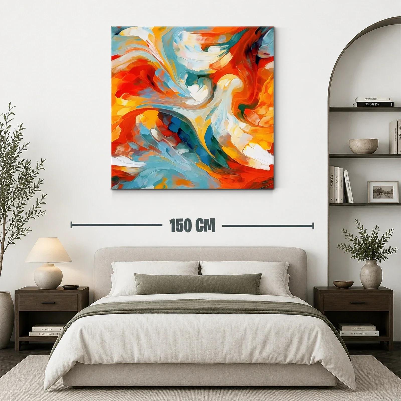 Cuadro abstracto con remolinos vivos y energía vibrante — miniatura 3