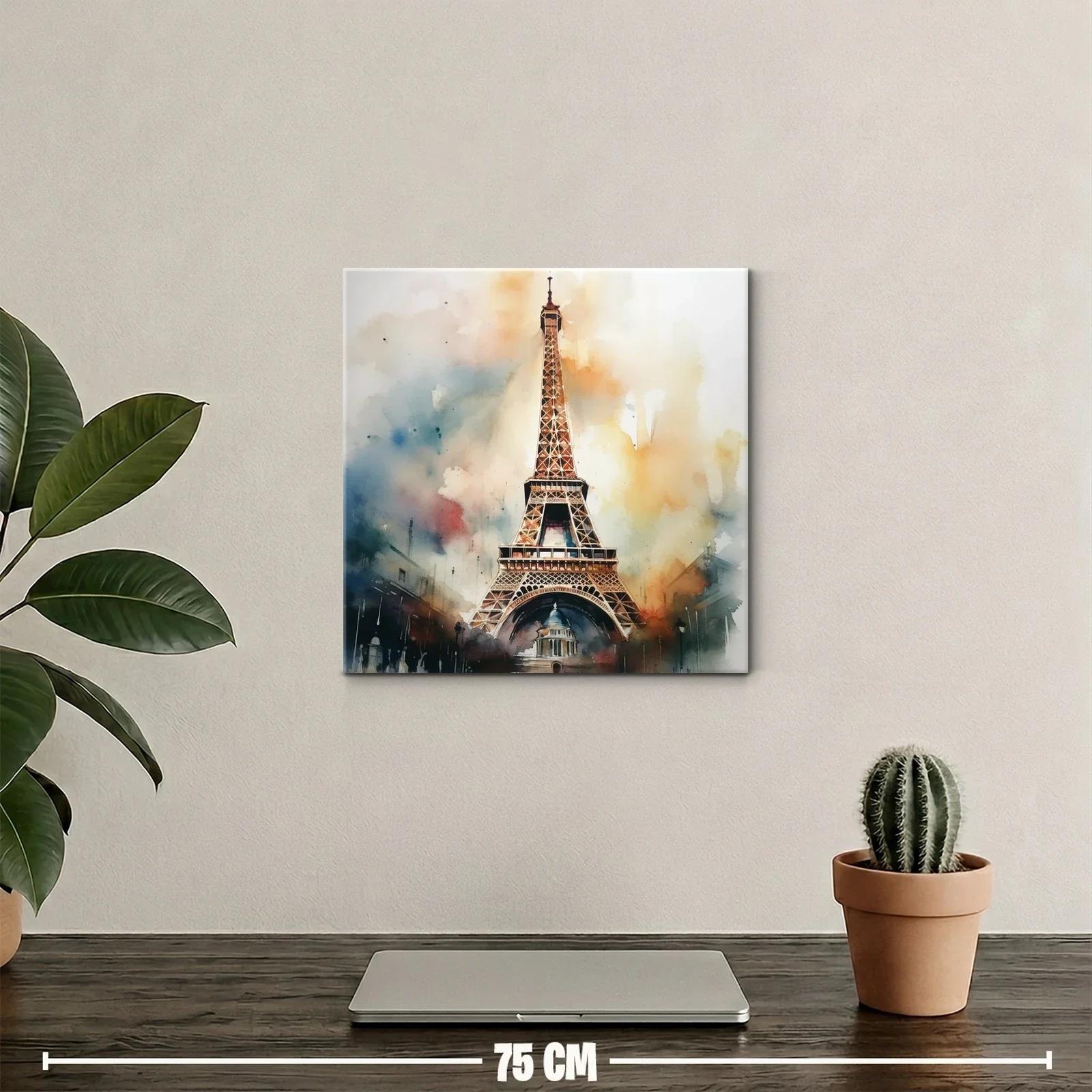 Cuadro Torre Eiffel con tonalidades cálidas y difusas — miniatura 2