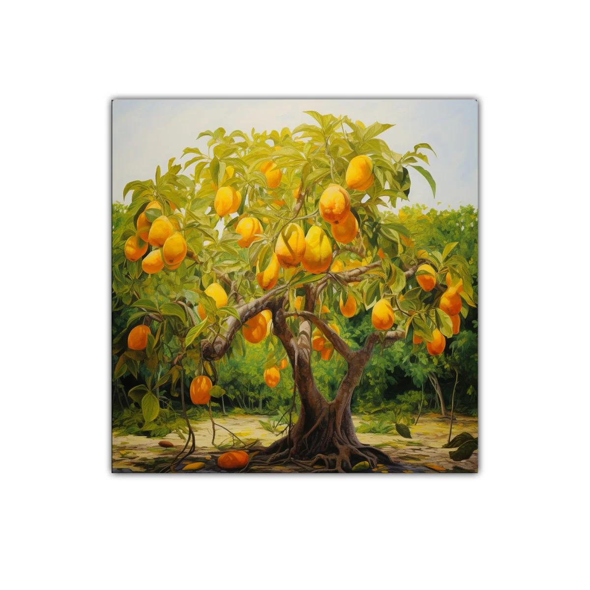 Árbol de frutas doradas en paisaje natural vibrante — miniatura 1