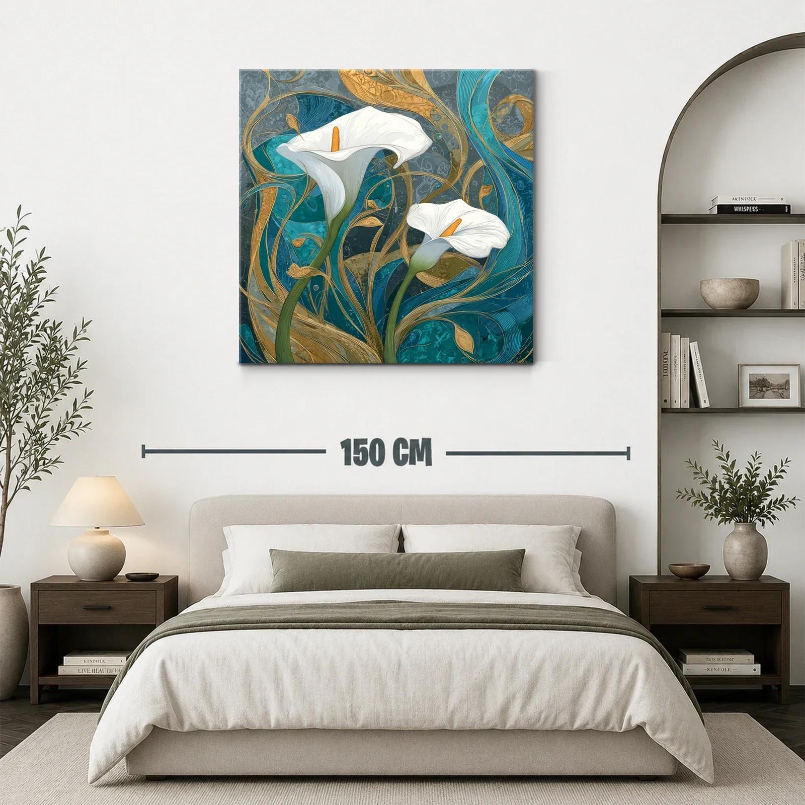 Elegancia natural con lirios blancos y diseño abstracto — miniatura 3