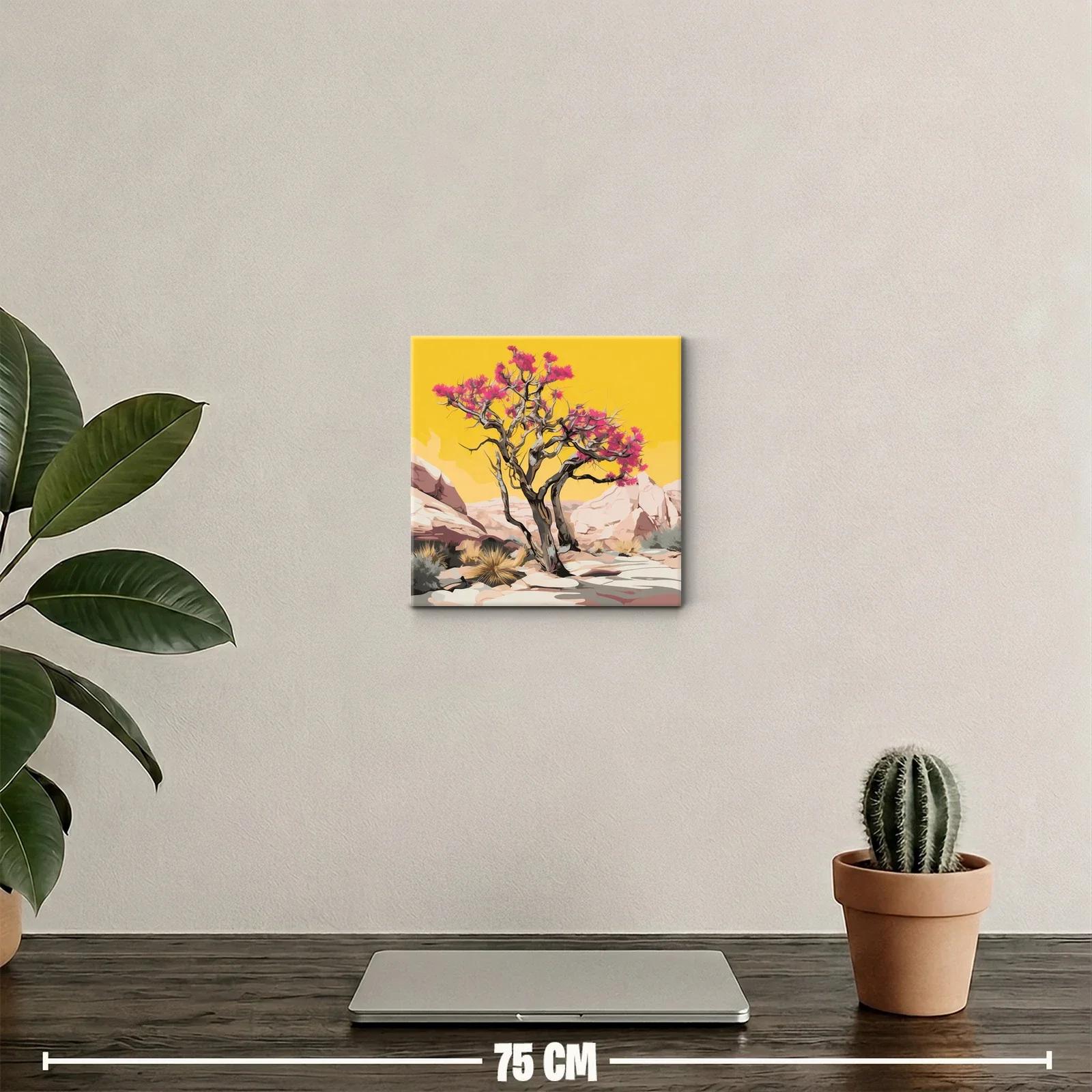 Árbol floreciente en desierto con fondo vibrante — miniatura 2