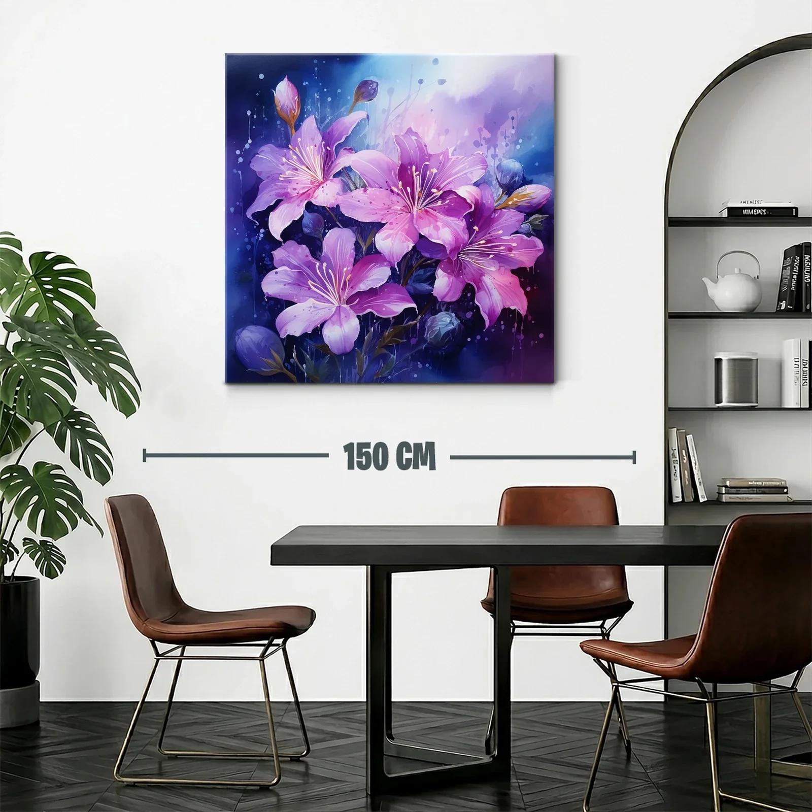 Cuadro con diseño floral en tonos violetas y lilas delicados — miniatura 2