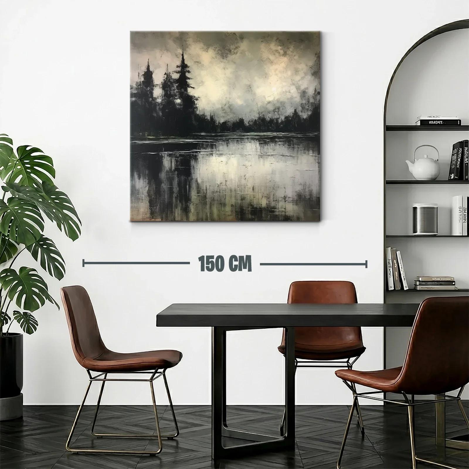Paisaje abstracto con reflejos en tonos neutros y negros — miniatura 2