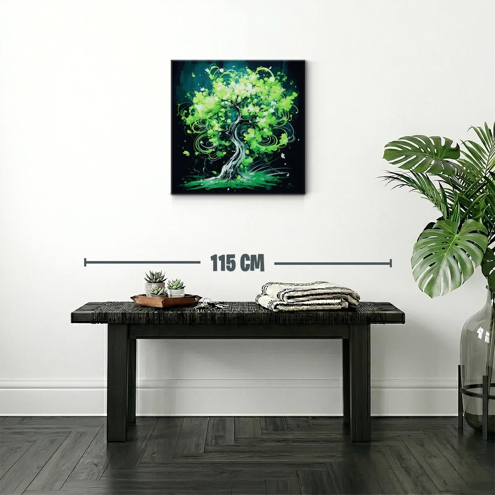 Árbol en movimiento de vibrantes tonos verdes — miniatura 2