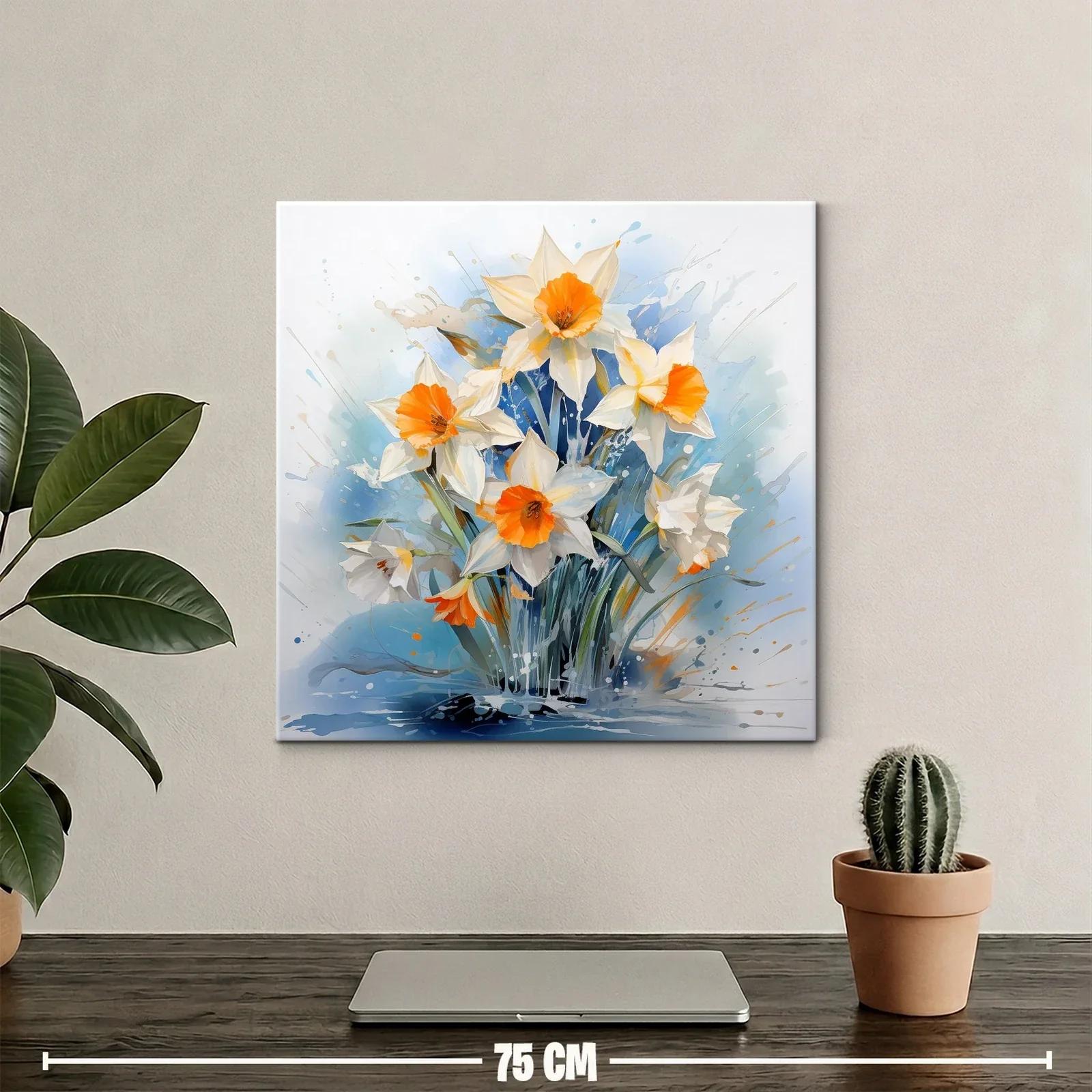 Ramo vibrante de narcisos en tonos blancos y naranjas — miniatura 2