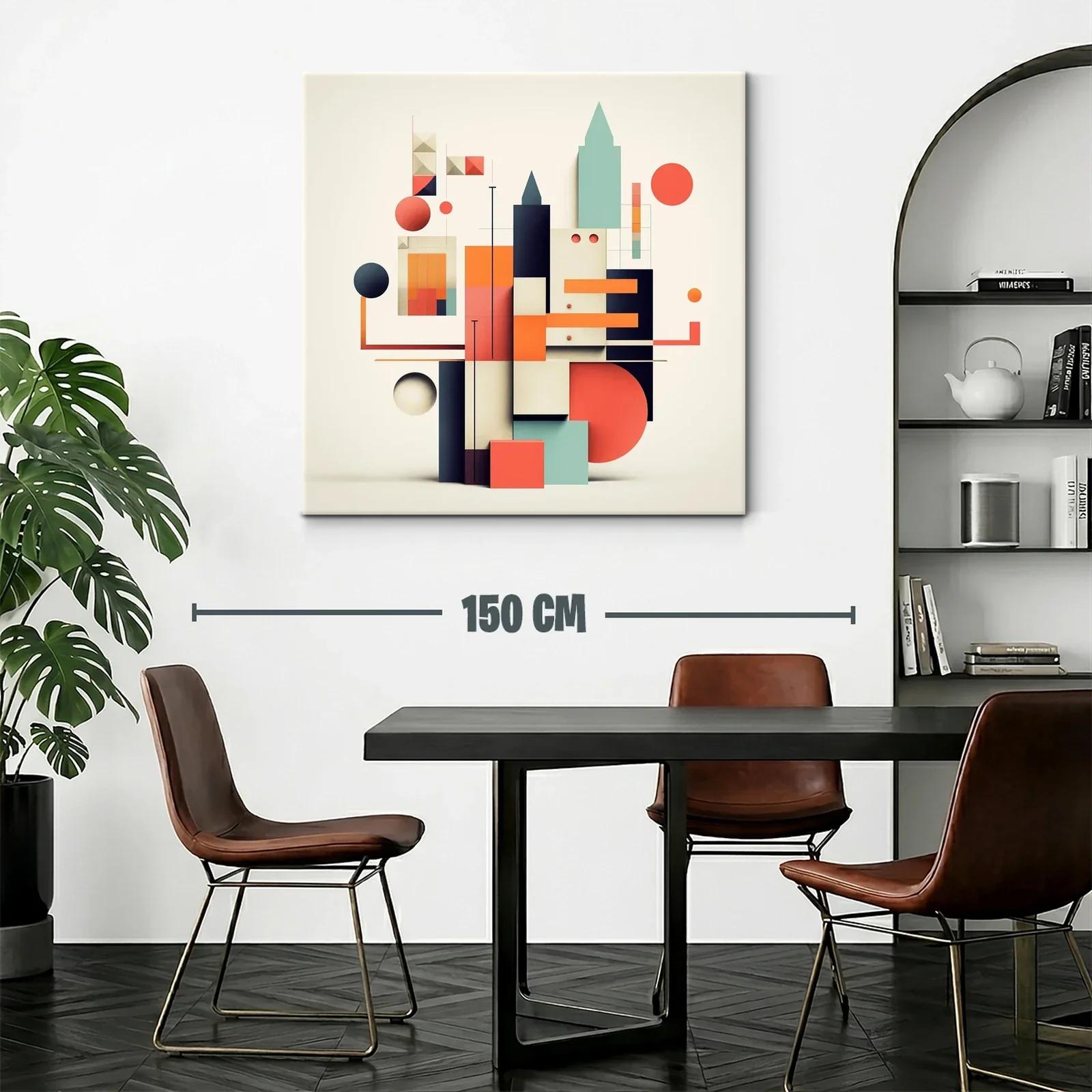 Composición geométrica moderna con tonos cálidos y fríos — miniatura 2