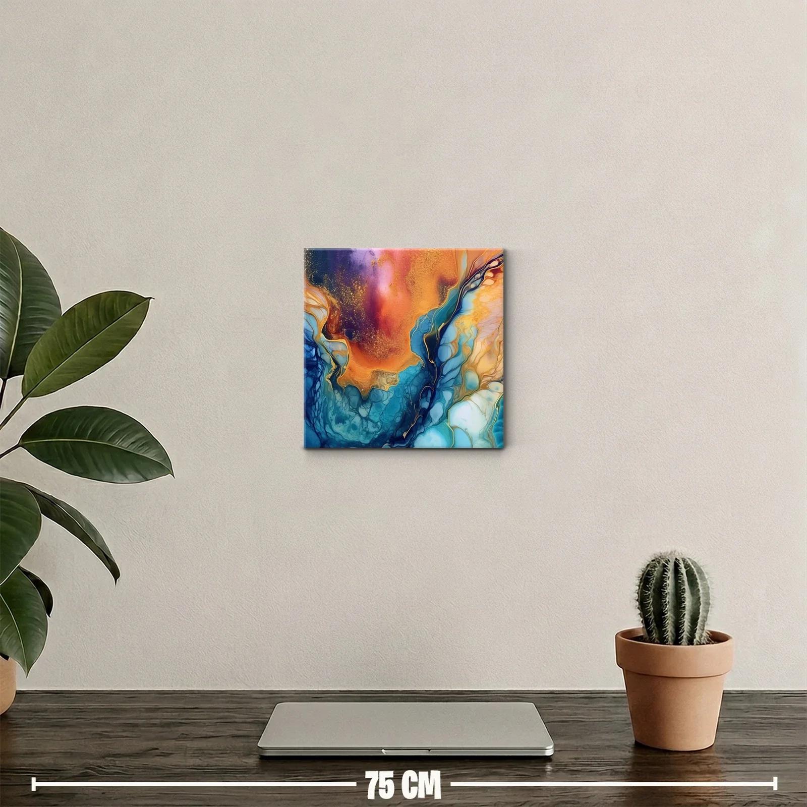 Composición abstracta con vibrantes tonos cálidos y fríos — miniatura 2