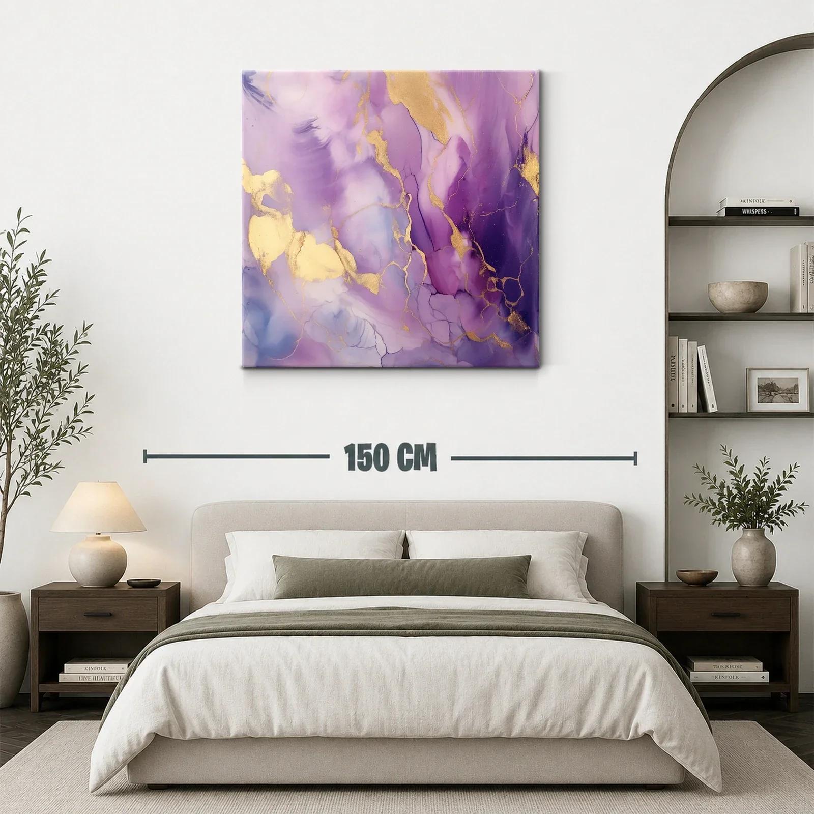 Composición abstracta en tonos violetas con reflejos dorados — miniatura 3