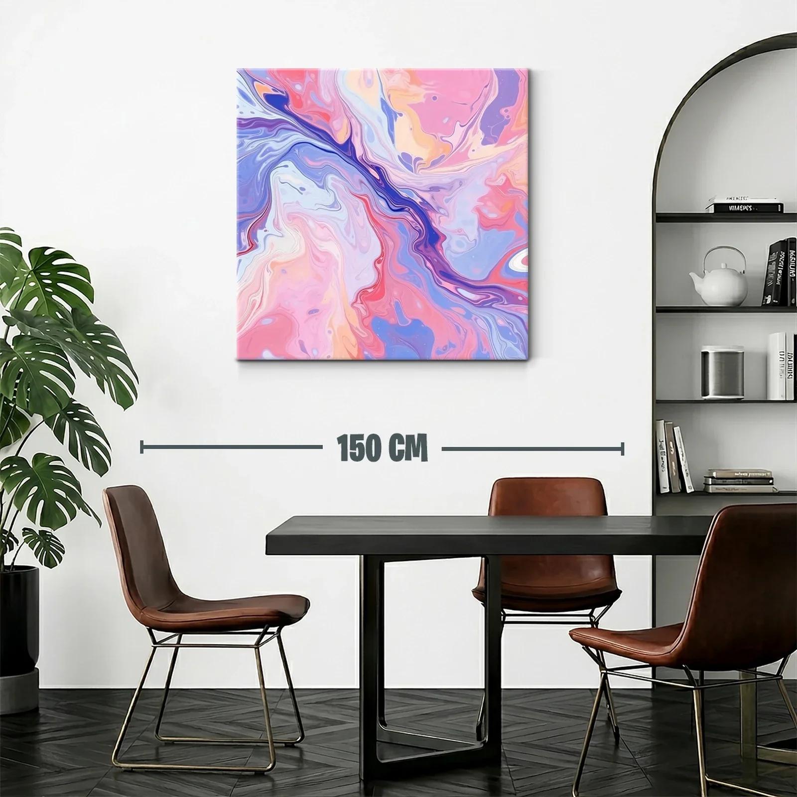 Cuadro abstracto en tonos pastel con efecto fluido — miniatura 2