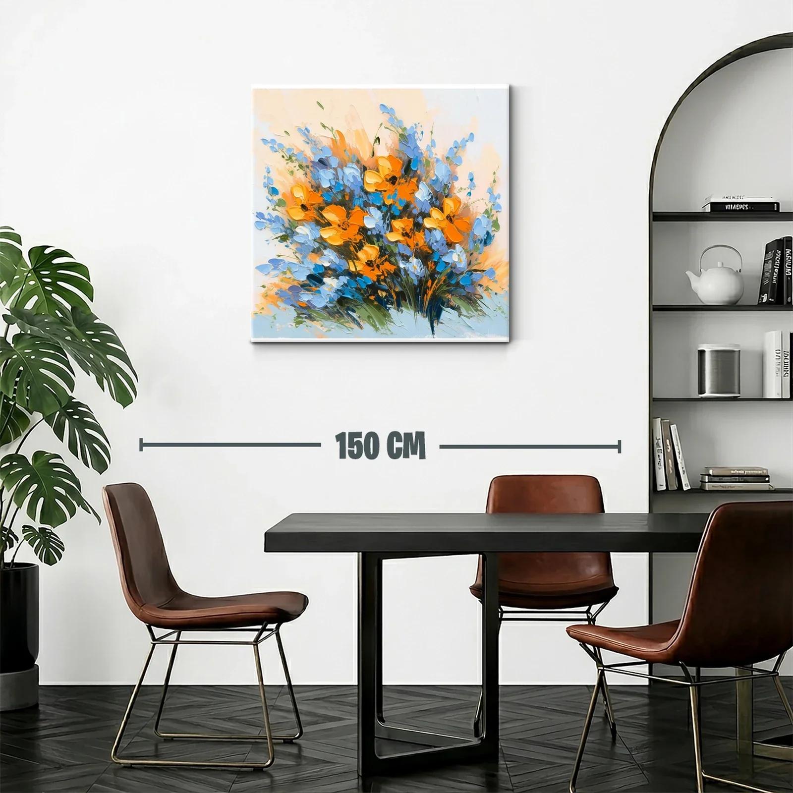 Ramo vibrante de flores naranjas y azules — miniatura 2