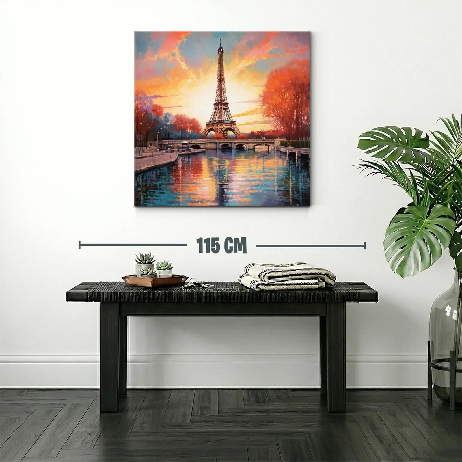 Atardecer mágico con torre emblemática y reflejos en agua — miniatura 2