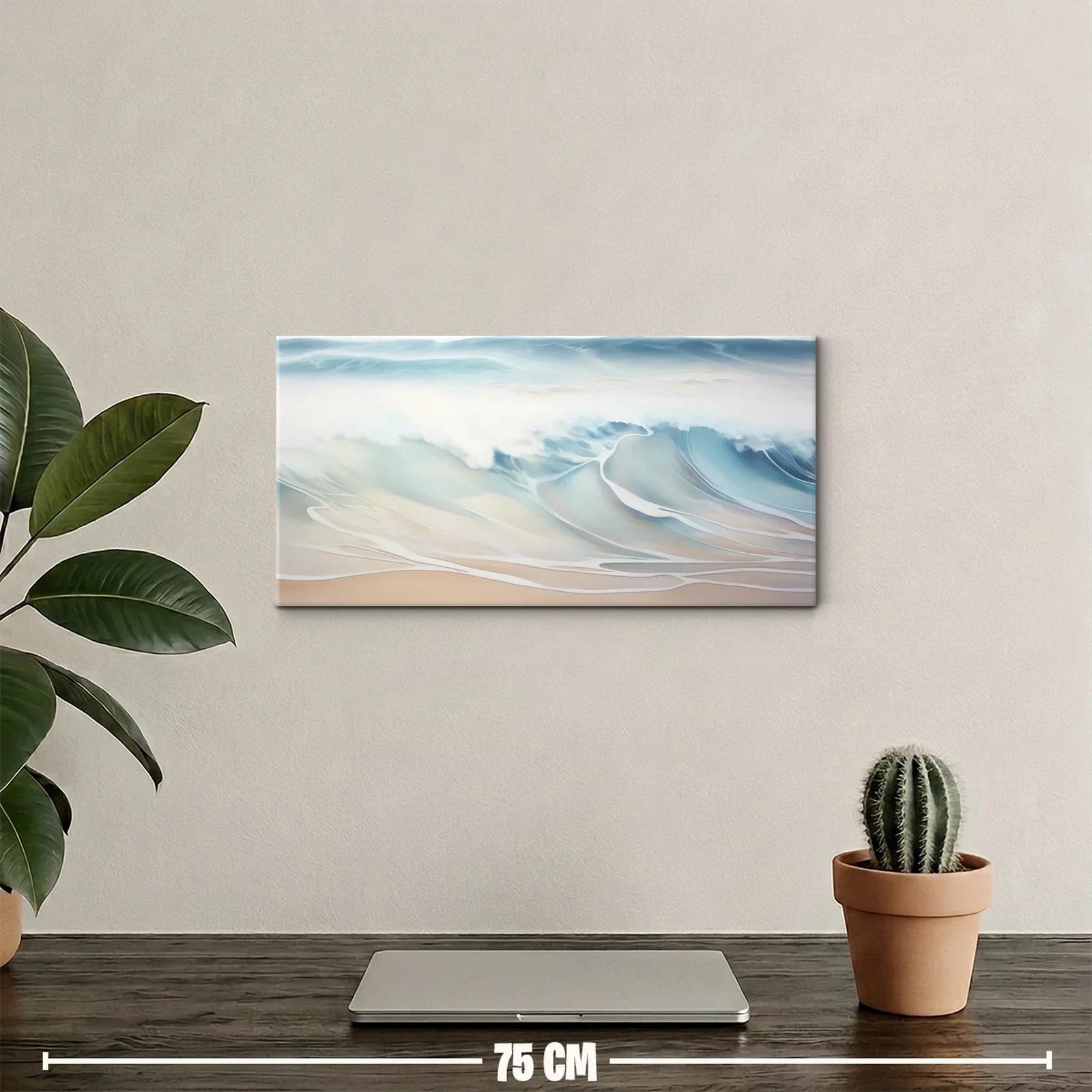 Cuadro olas del mar con arena beige — miniatura 2
