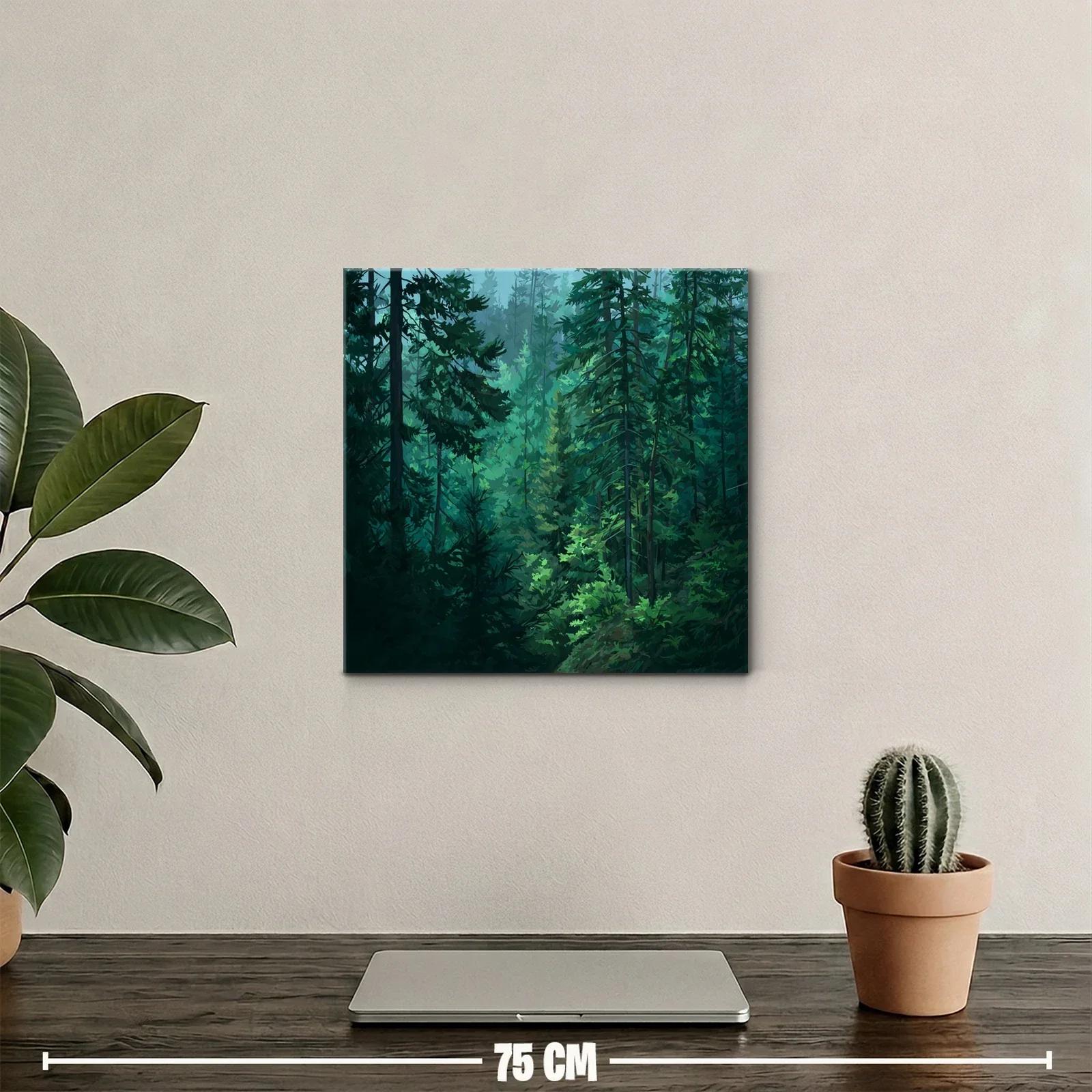 Bosque frondoso en tonos verdes y azules concentrados — miniatura 2
