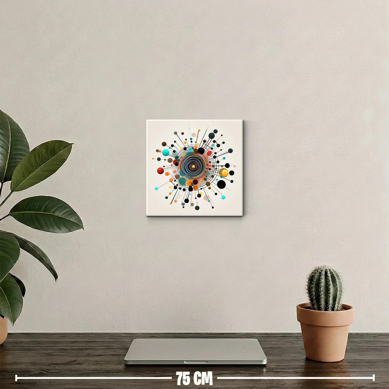 Composición abstracta con círculos y líneas en vibrantes colores — miniatura 2