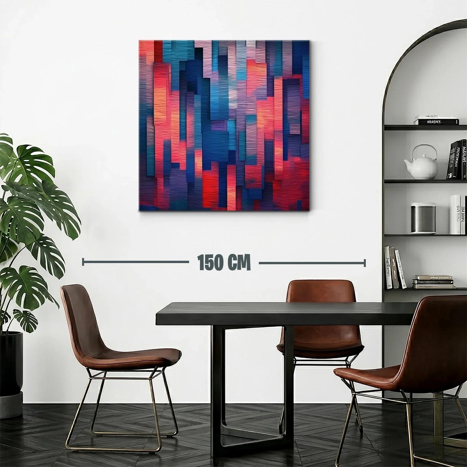 Composición abstracta en tonos cálidos y fríos vibrantes — miniatura 2
