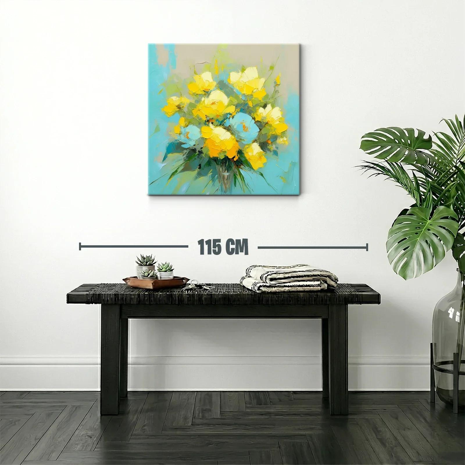 Ramo vibrante de flores en tonos amarillos y azules — miniatura 2