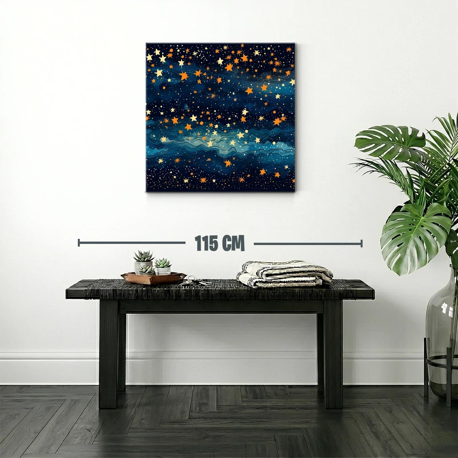 Cielo estrellado con tonos dorados y azul profundo — miniatura 2