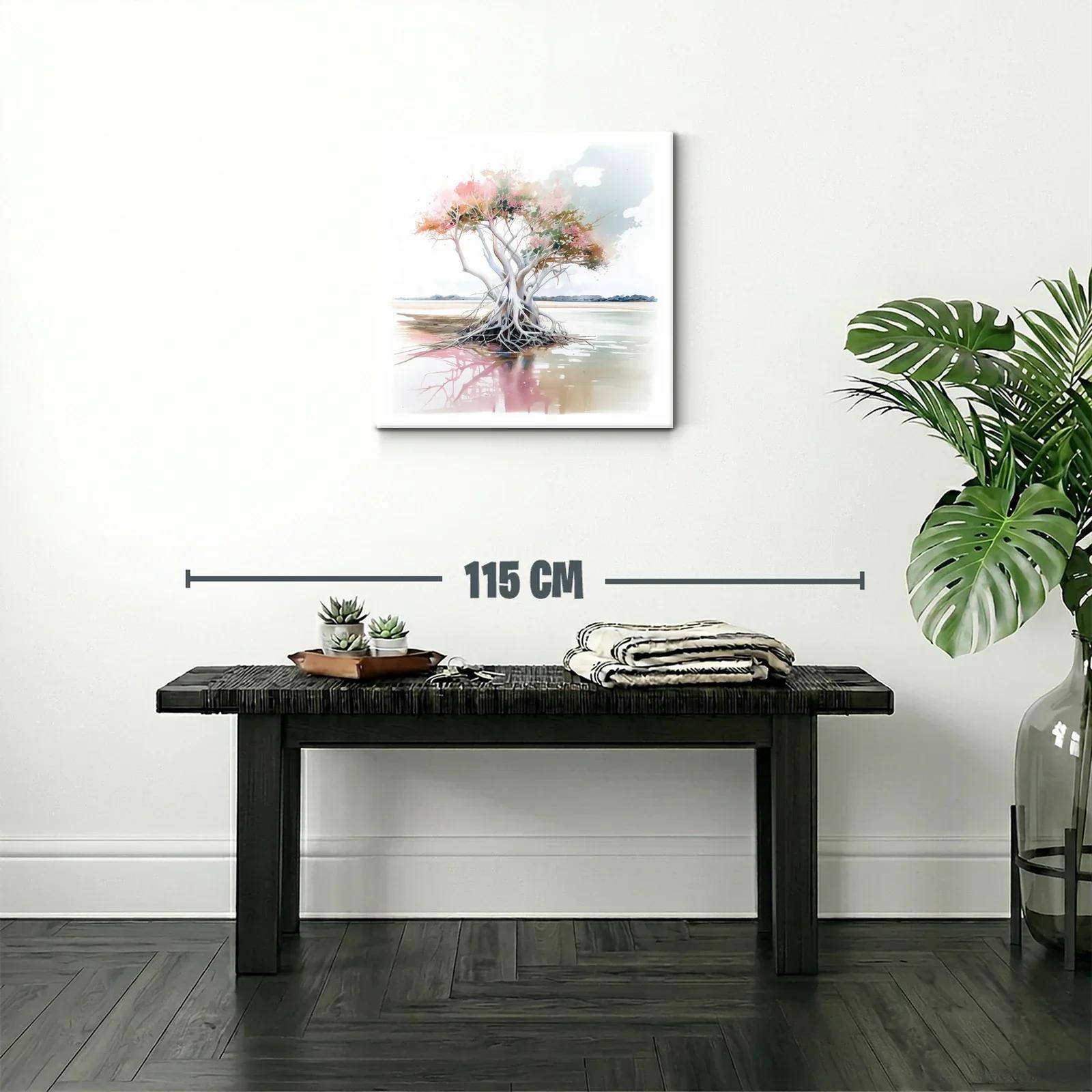 Árbol solitario con tonos suaves y reflejos acuáticos — miniatura 2