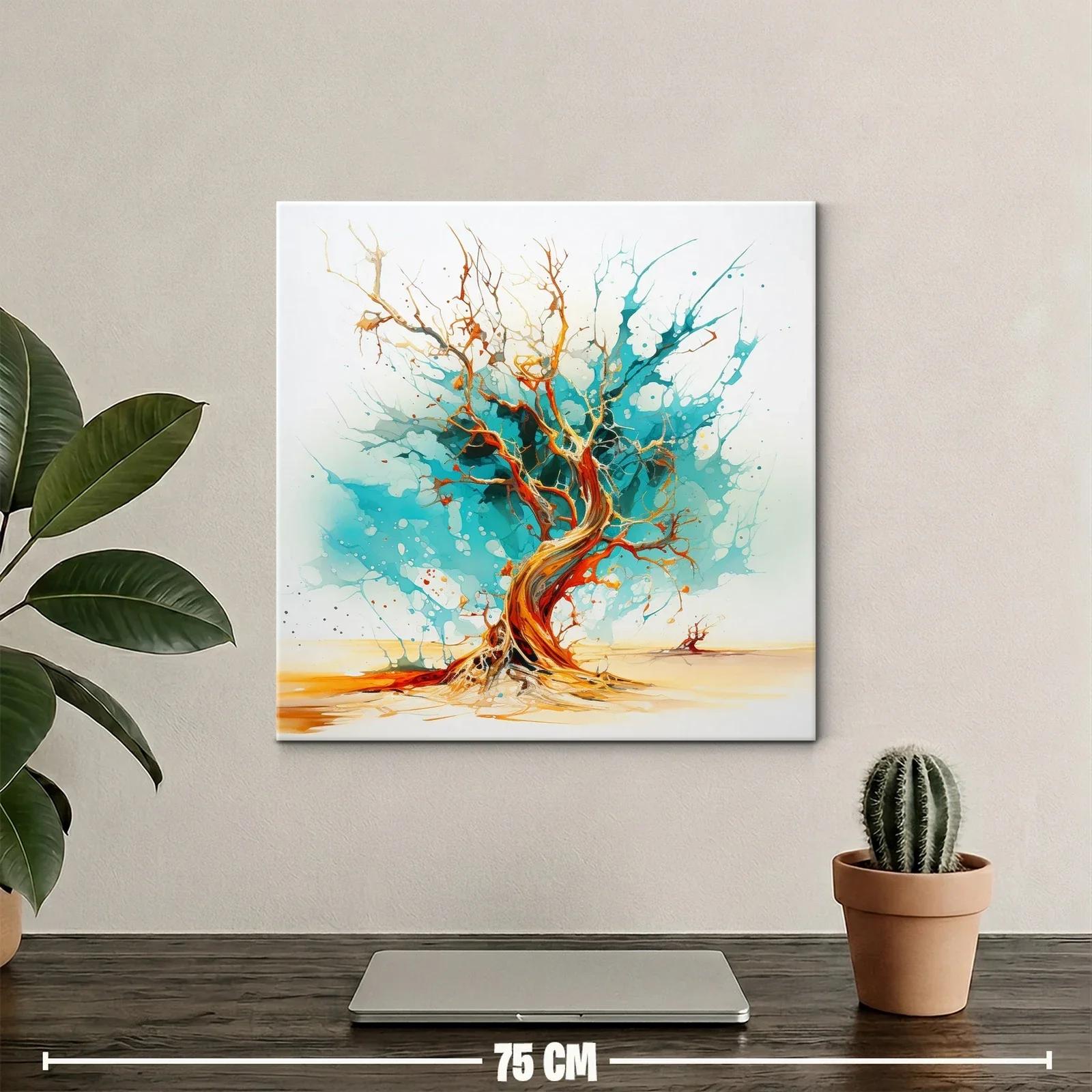 Árbol abstracto en tonos vibrantes y azulados — miniatura 2
