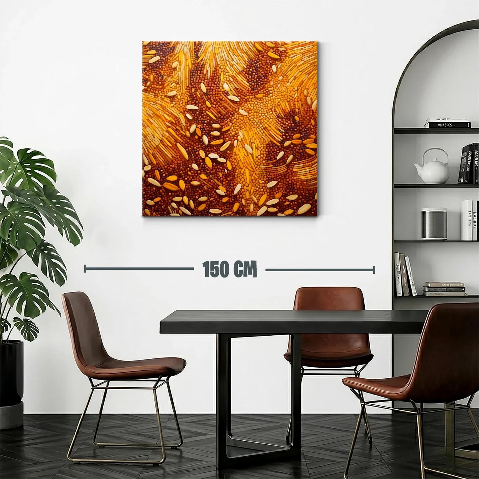 Cuadro abstracto en tonos cálidos con patrones orgánicos — miniatura 2